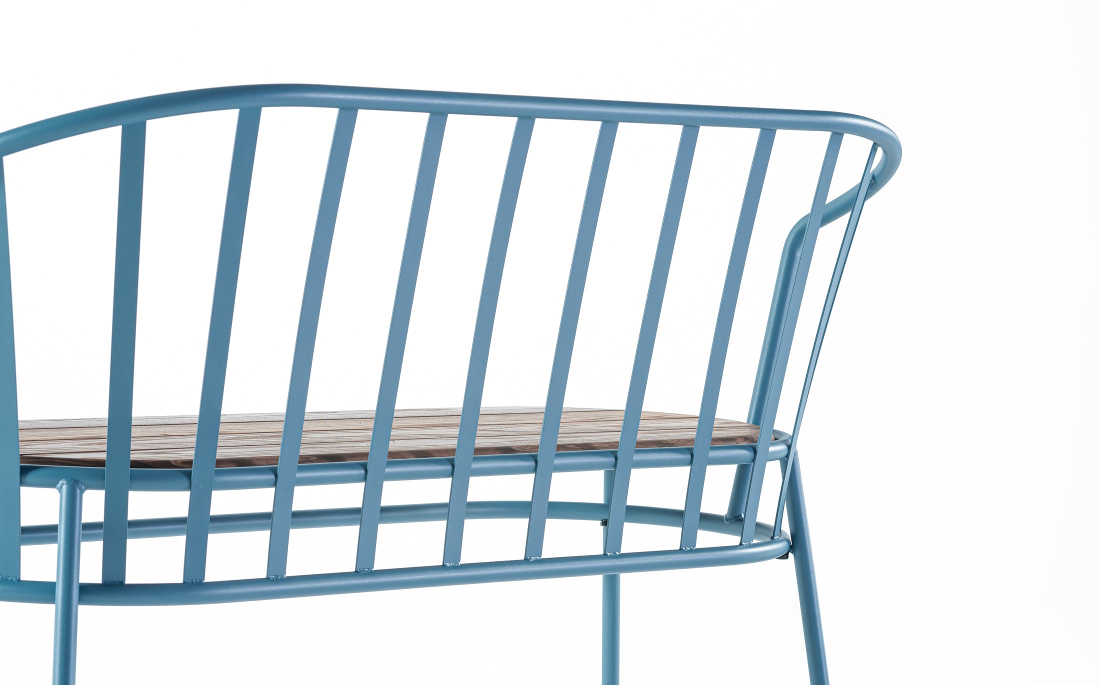 Offset Outdoor Garden bench - Blue grey