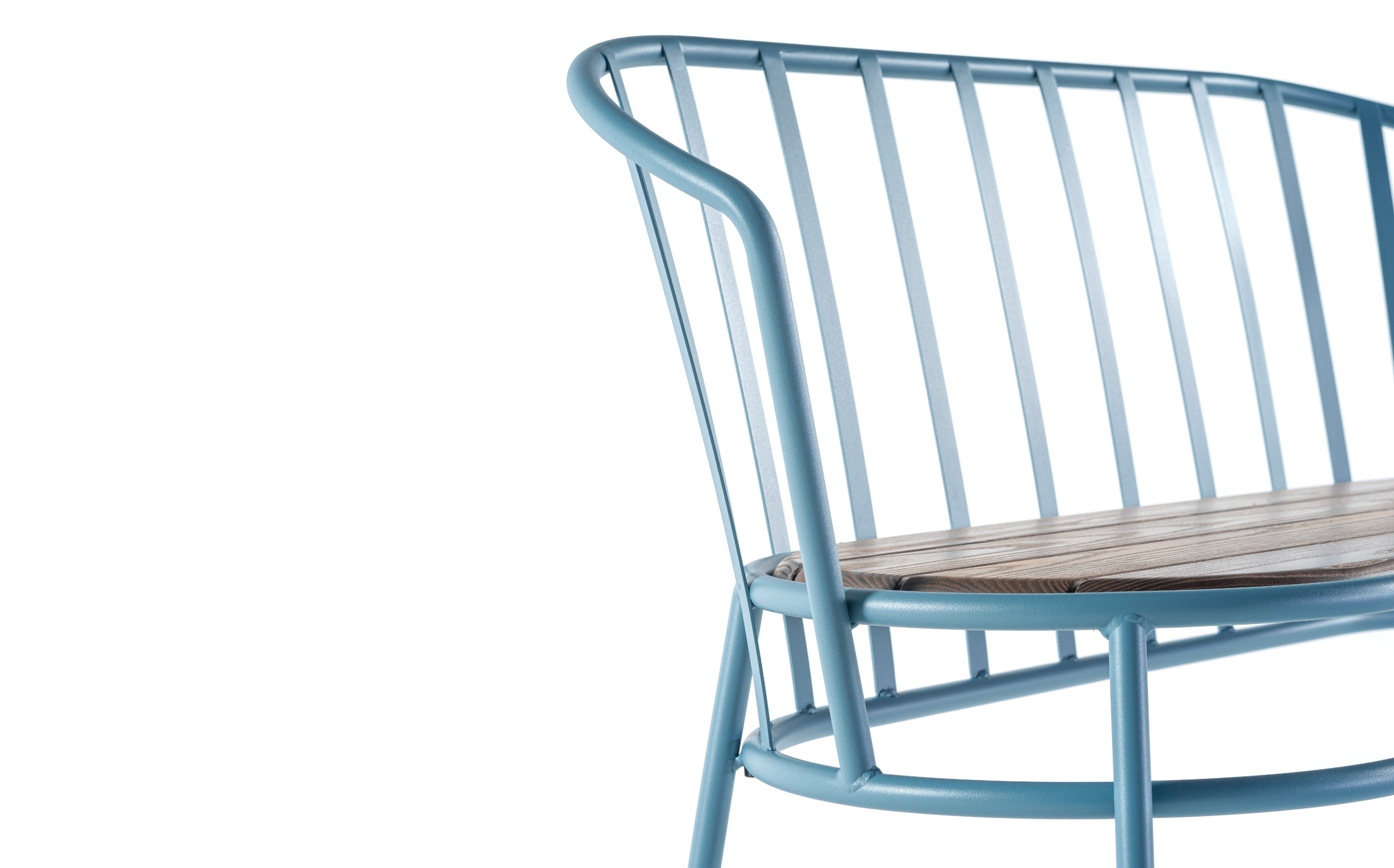 Offset Outdoor Garden bench - Blue grey