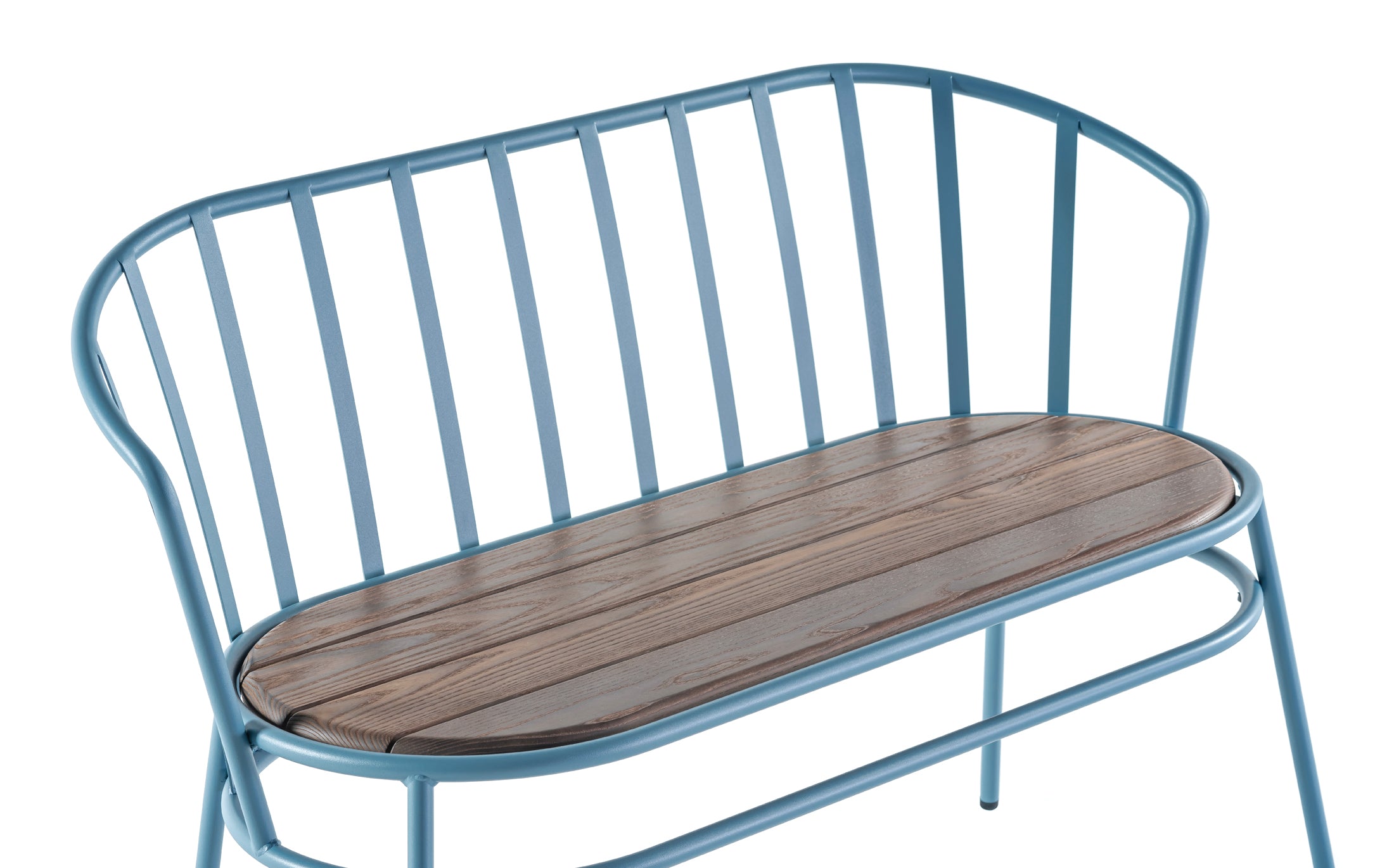 Offset Outdoor Garden bench - Blue grey