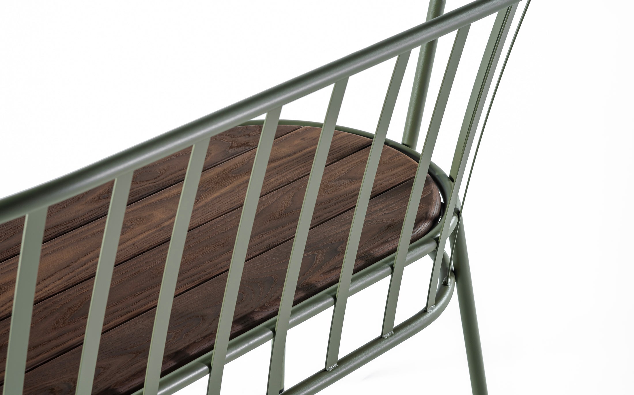Offset Outdoor Garden bench - Green grey