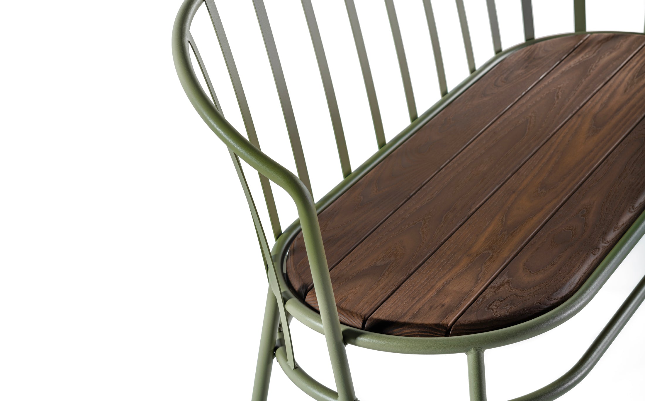 Offset Outdoor Garden bench - Green grey