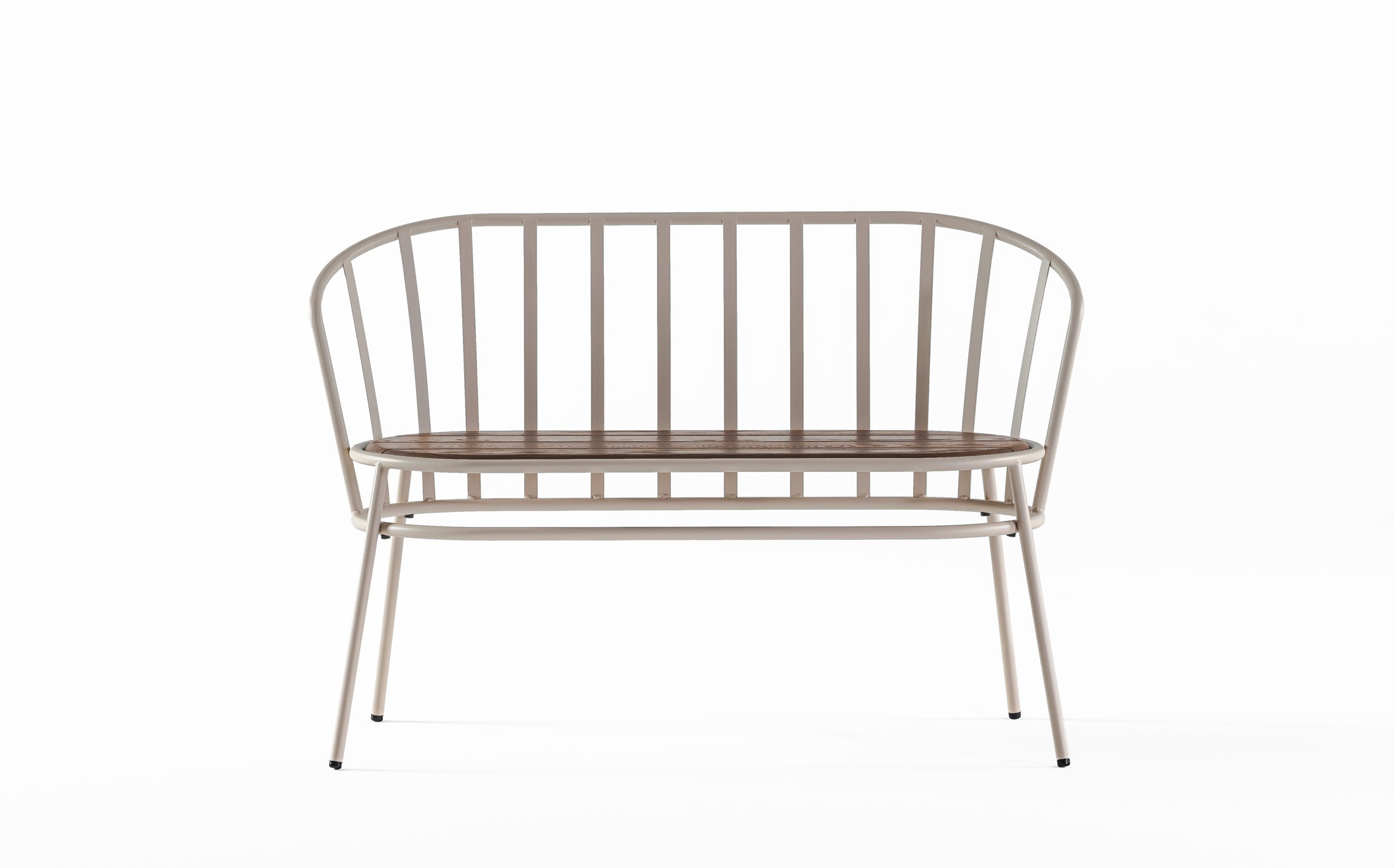 Offset Outdoor Garden bench - Light brown