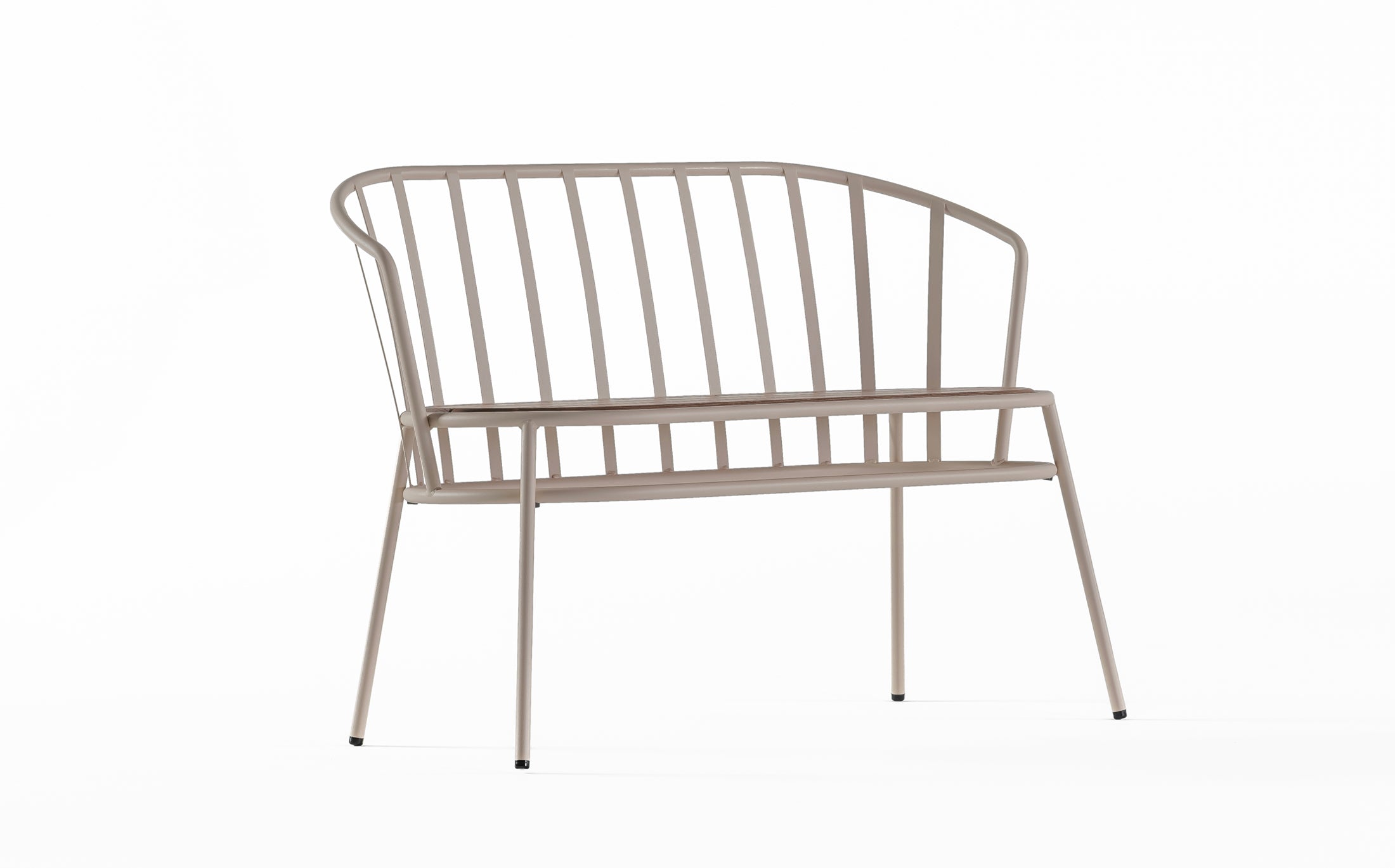 Offset Outdoor Garden bench - Light brown