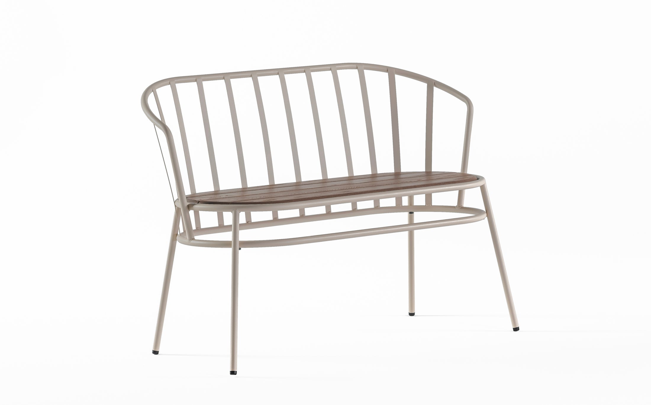Offset Outdoor Garden bench - Light brown