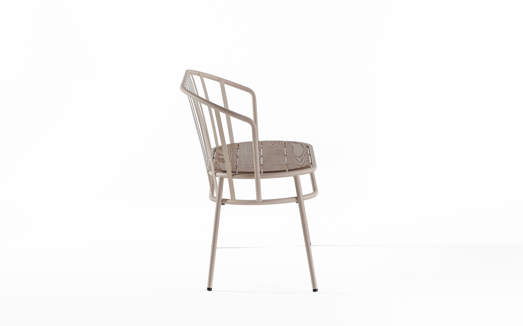 Offset Outdoor Garden bench - Light brown