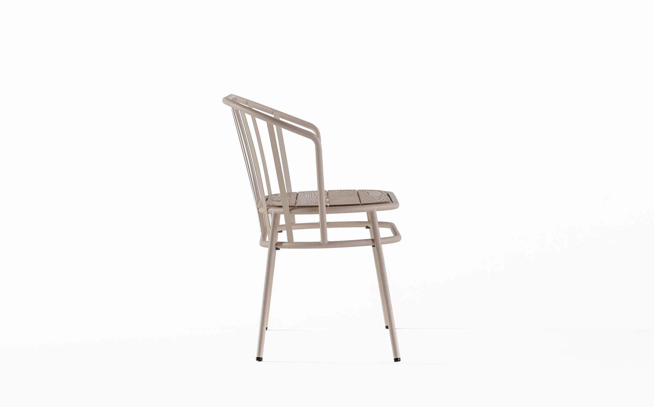 Offset Outdoor Garden bench - Light brown