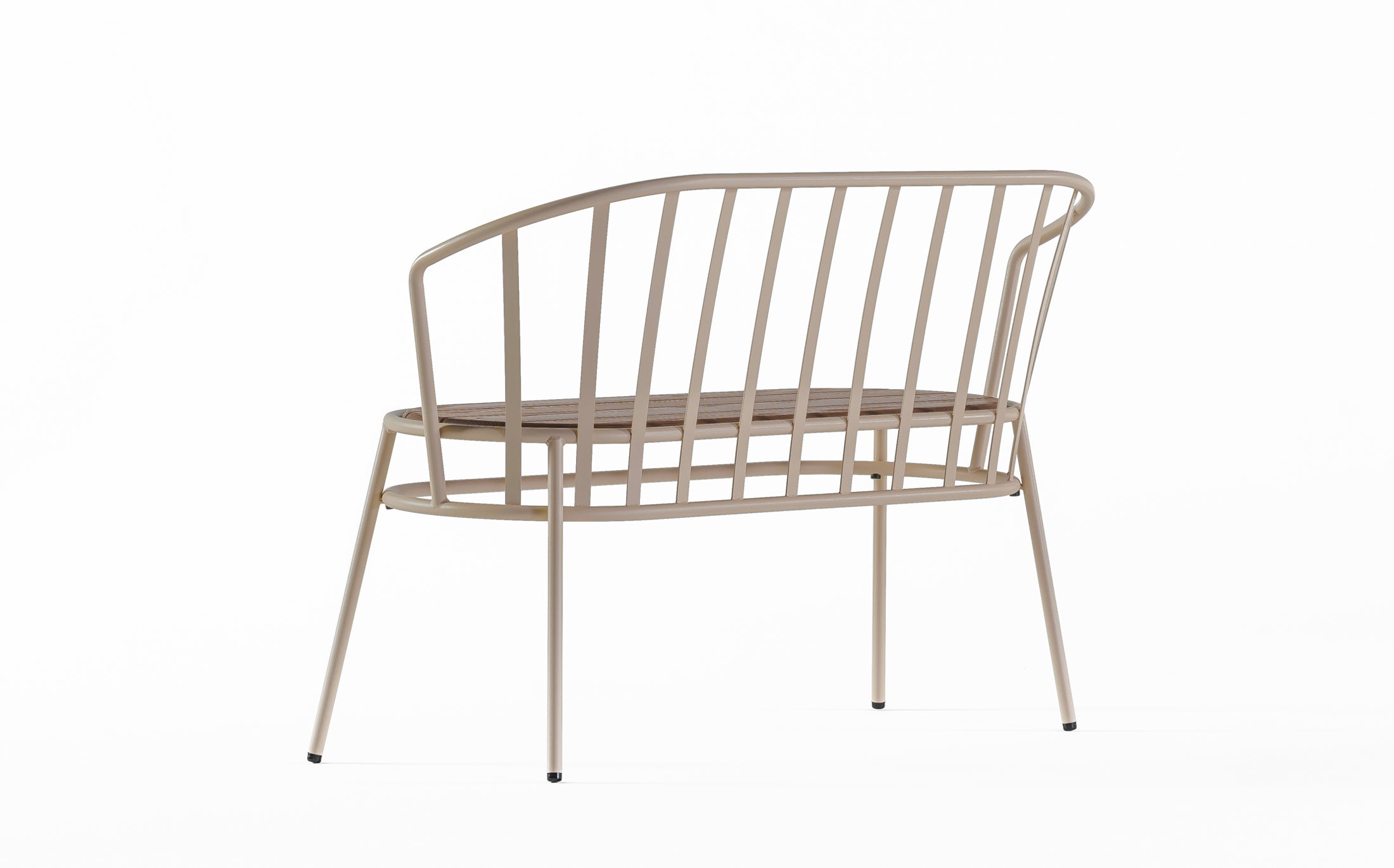 Offset Outdoor Garden bench - Light brown