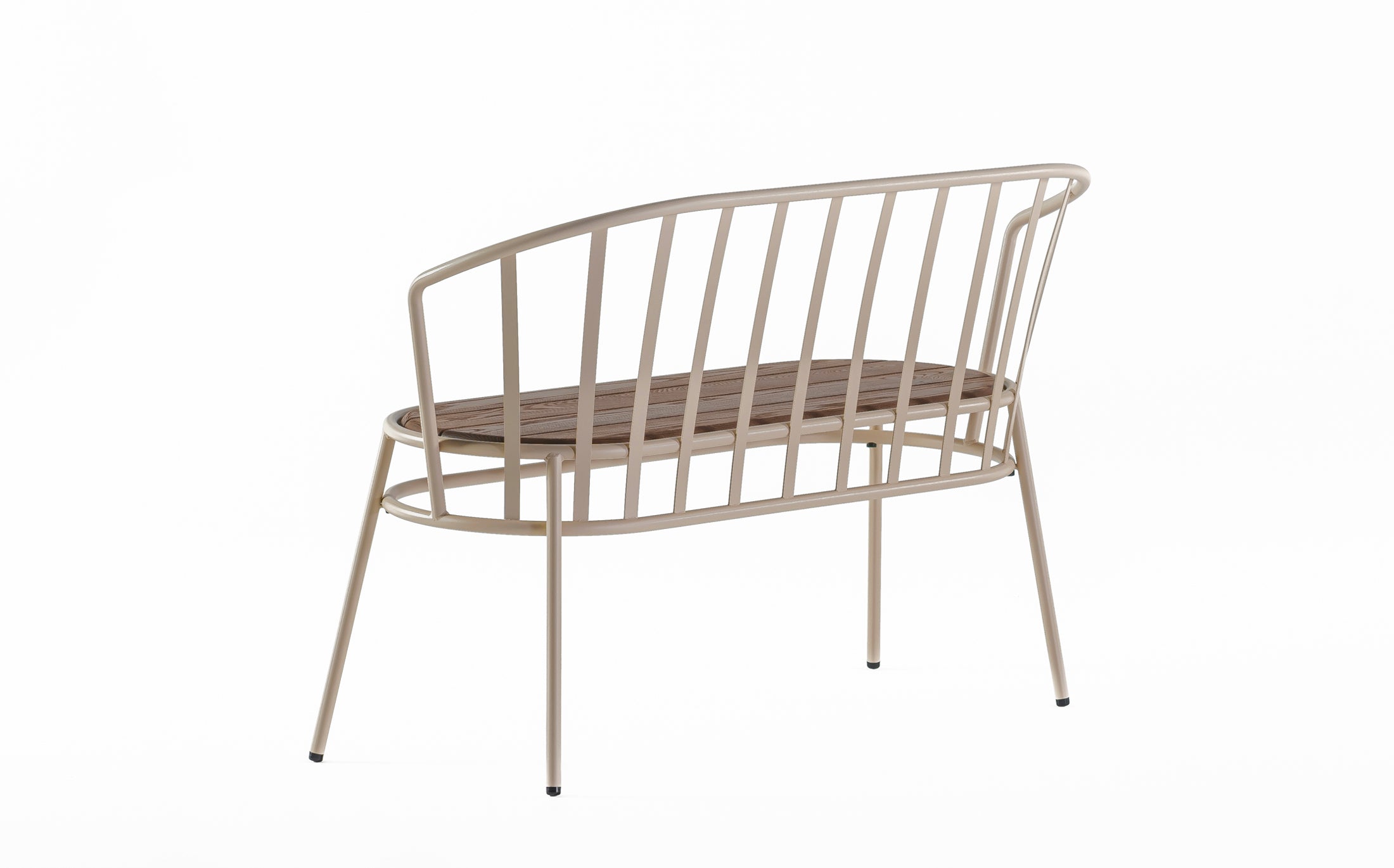 Offset Outdoor Garden bench - Light brown