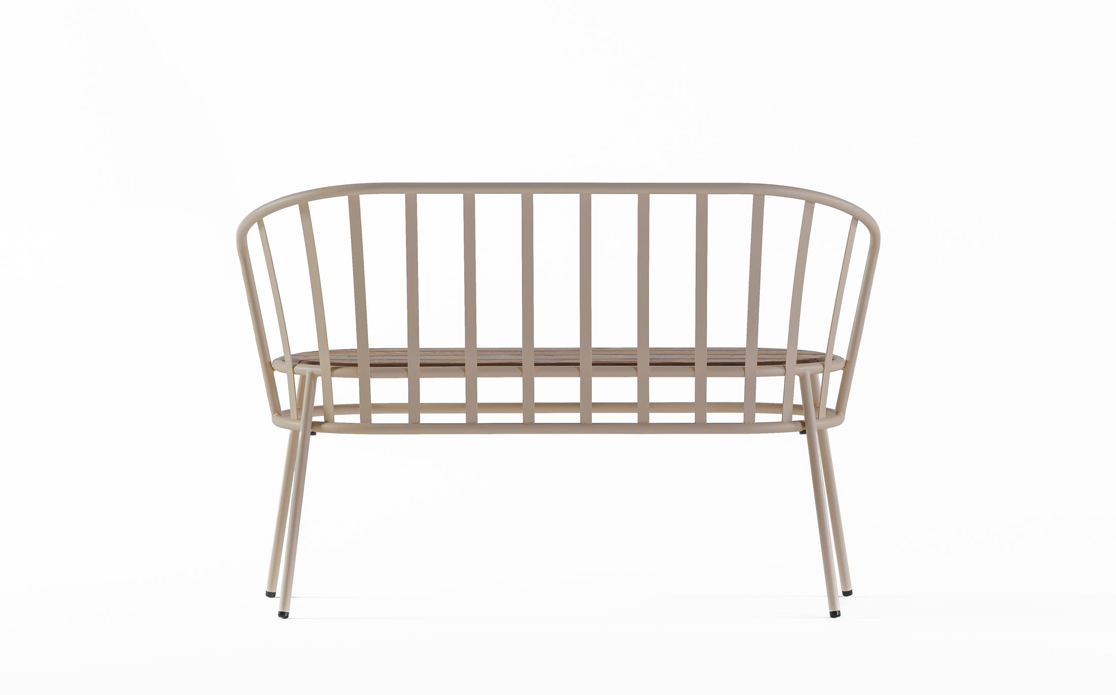 Offset Outdoor Garden bench - Light brown