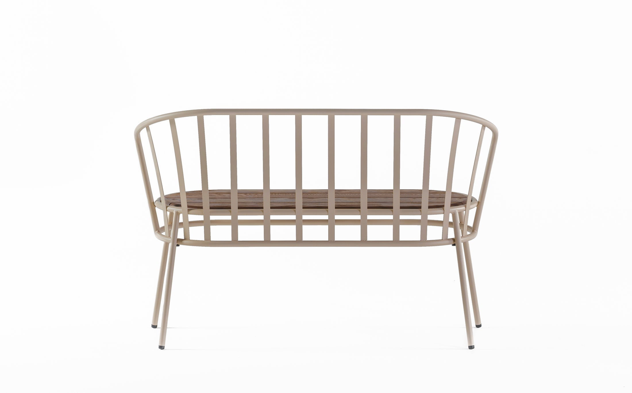 Offset Outdoor Garden bench - Light brown
