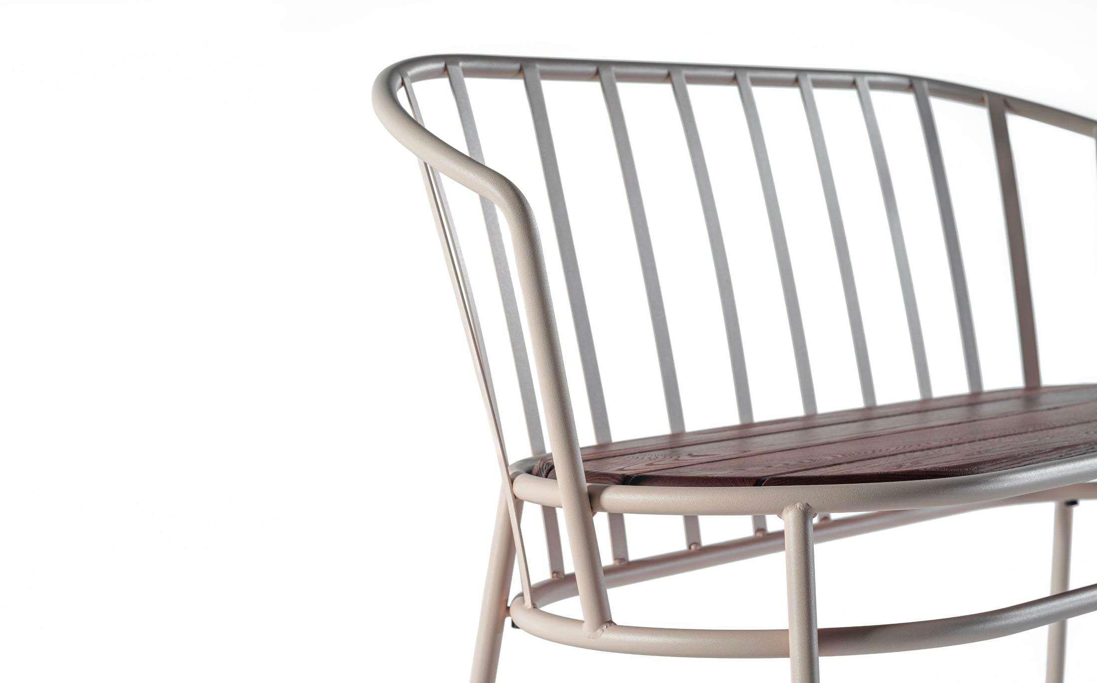 Offset Outdoor Garden bench - Light brown