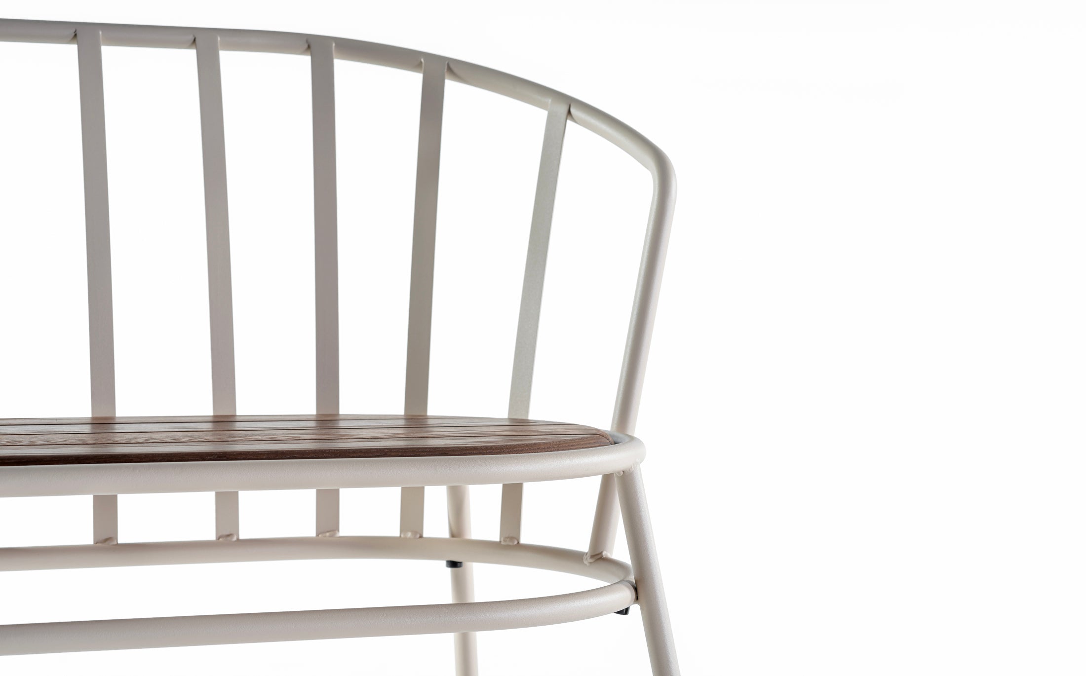 Offset Outdoor Garden bench - Light brown