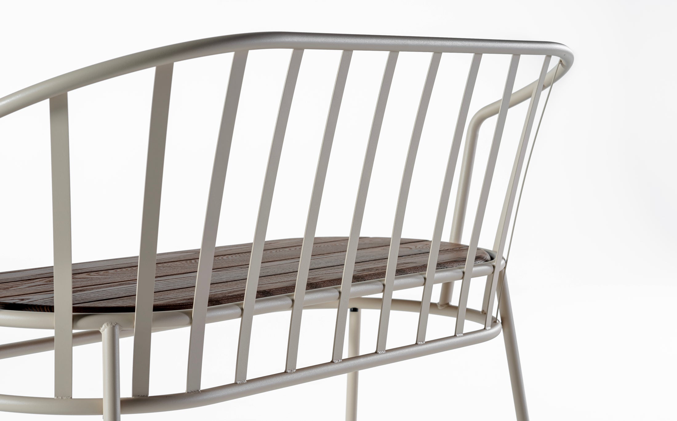 Offset Outdoor Garden bench - Light brown