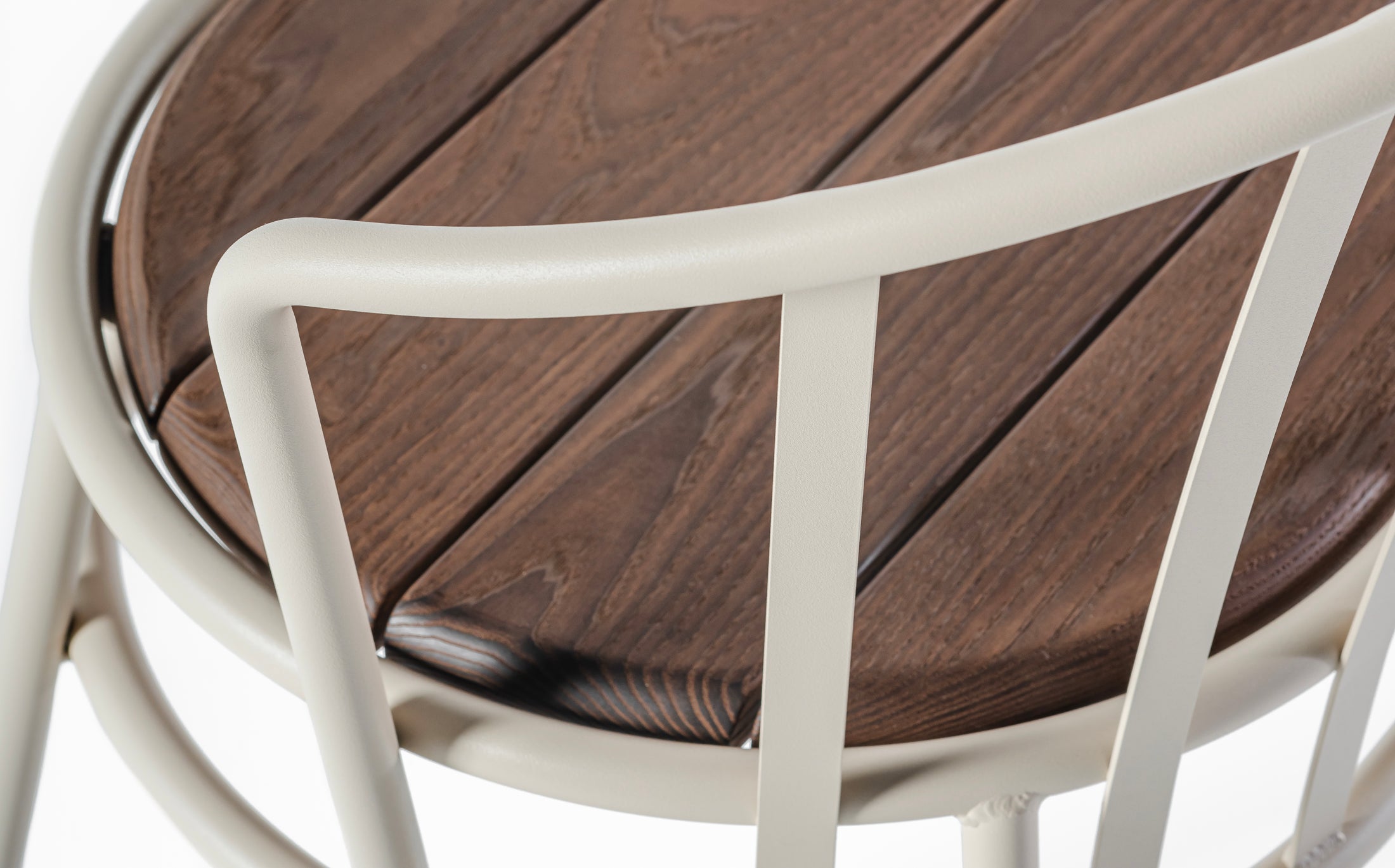 Offset Outdoor Garden bench - Light brown