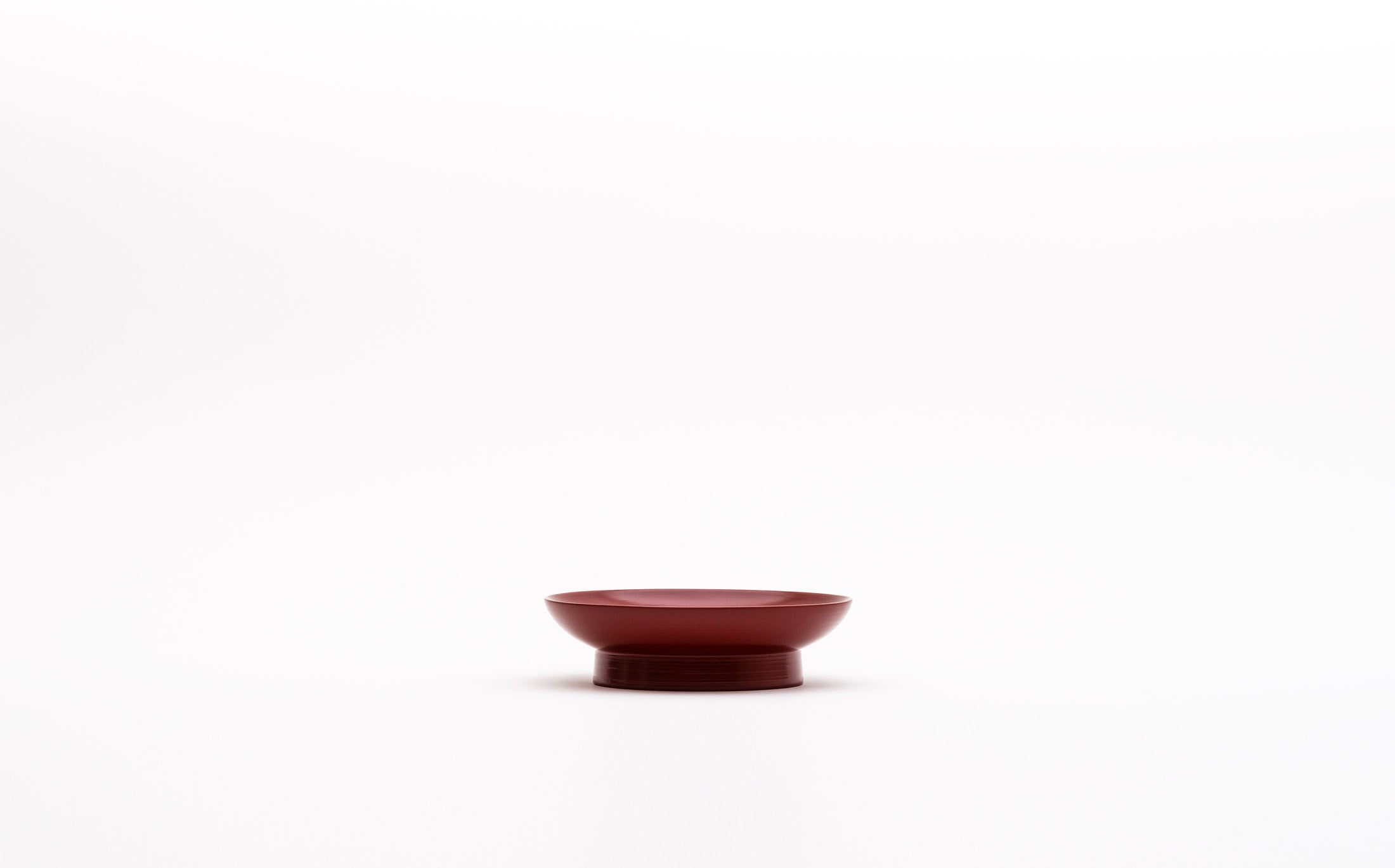 Iwai - Japanese Lacquer Brush Mark Vermillion - Plate with Leg