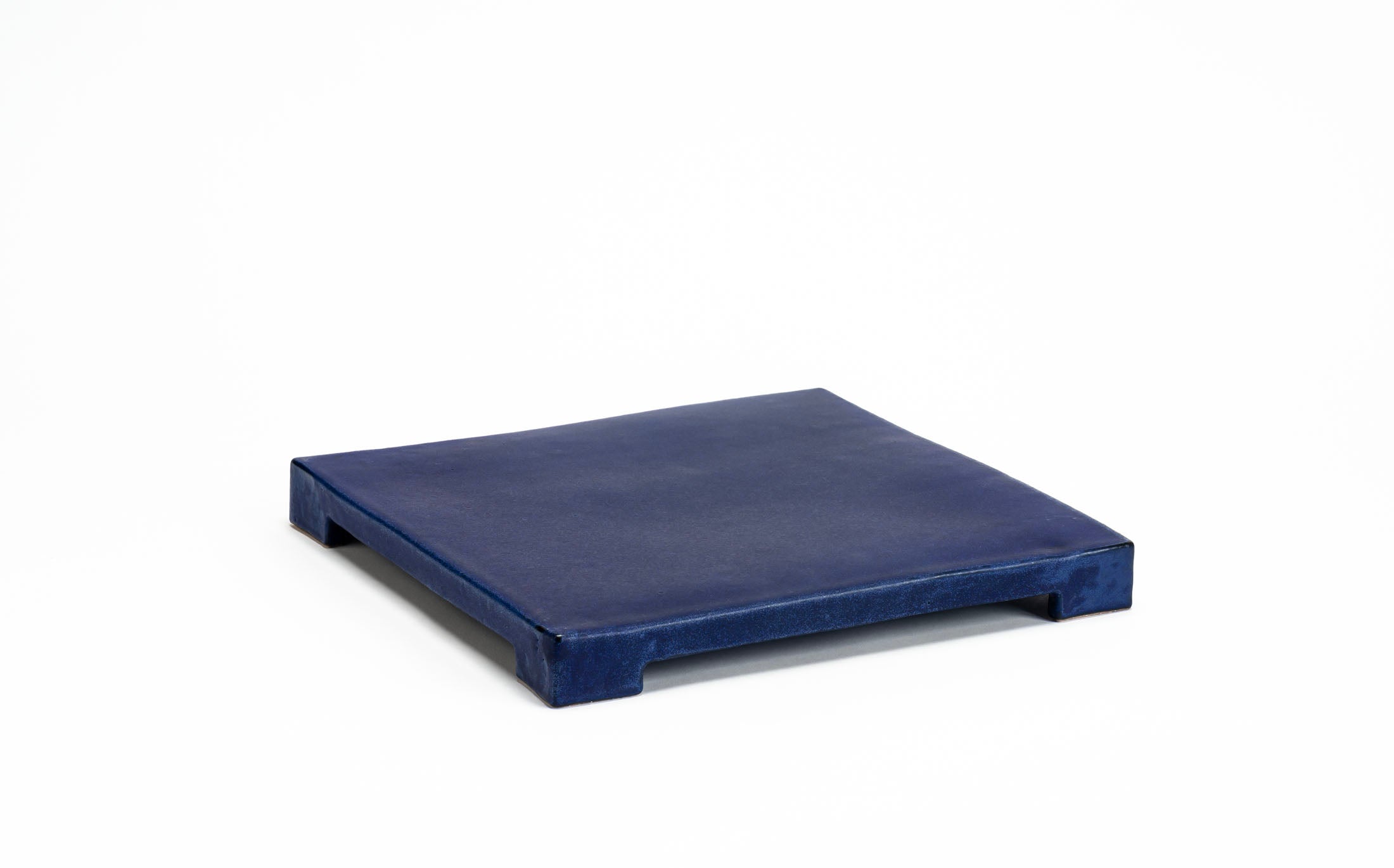 Kasama - Ceramic Blue - Square Plate with Legs