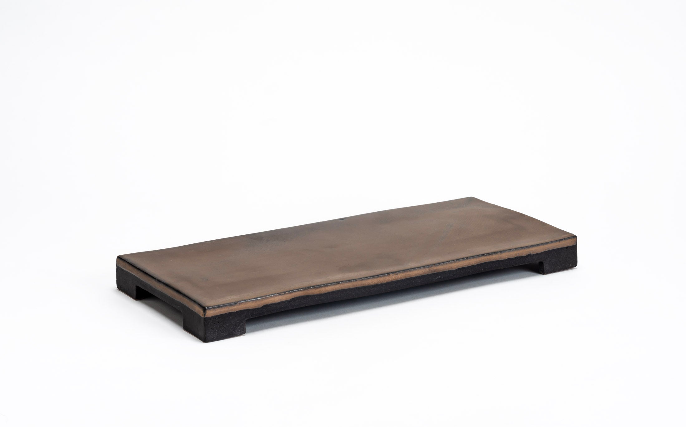 Kasama - Ceramic Black Luster - Rectangle Plate with Legs