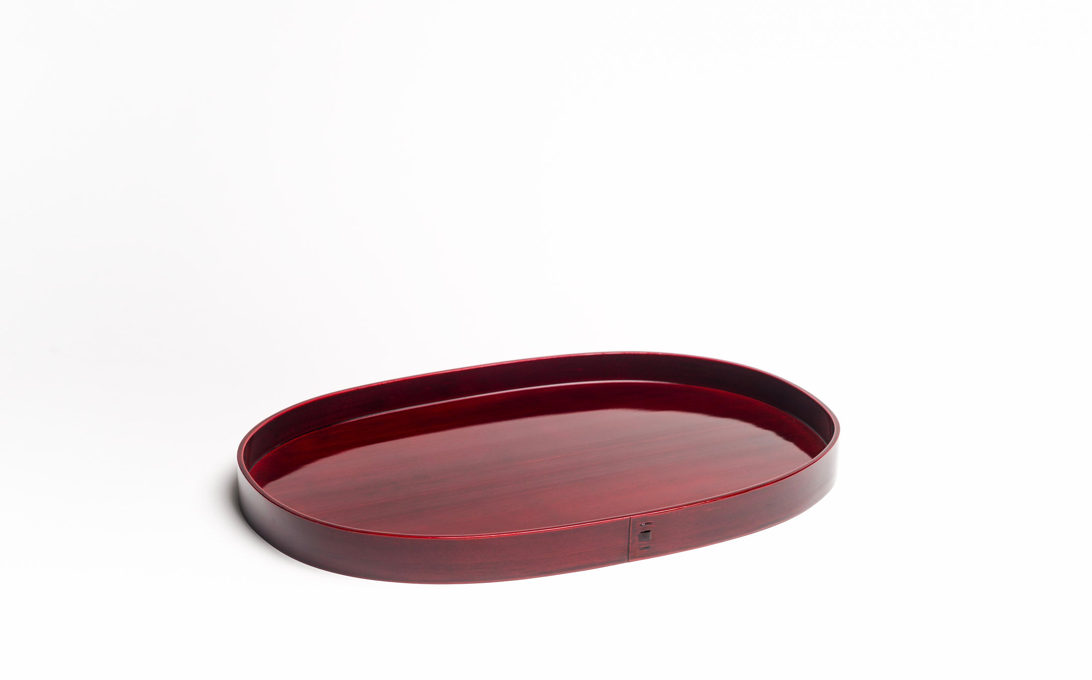 Mihashi - Red Shunkei - Oval Tray L