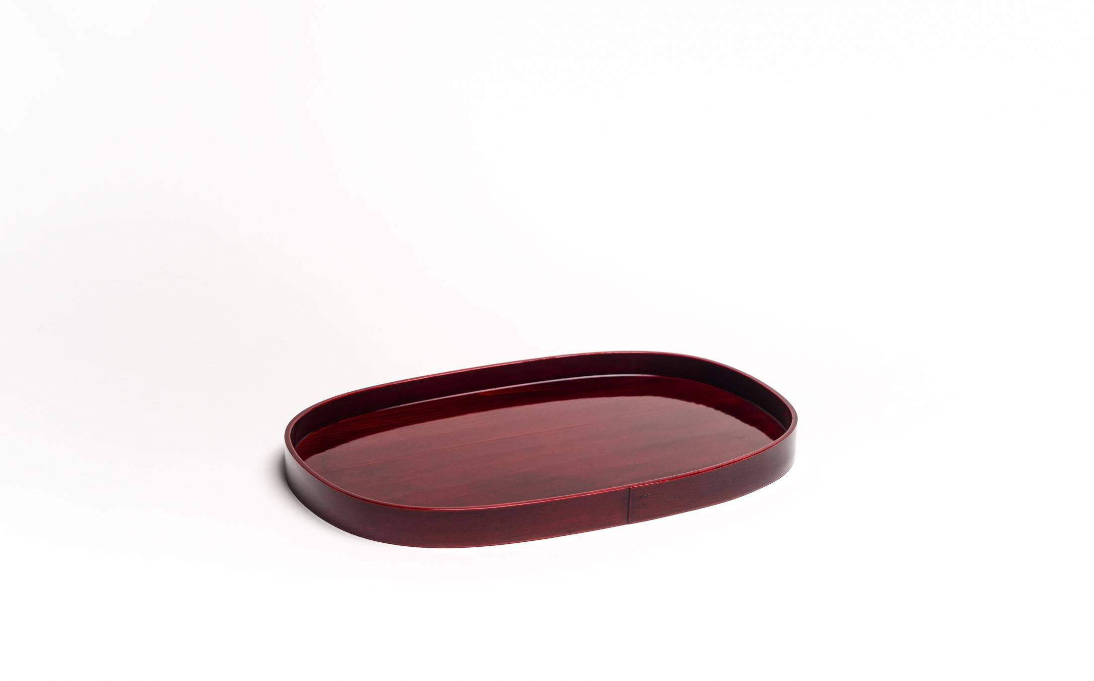 Mihashi - Red Shunkei - Oval Tray M