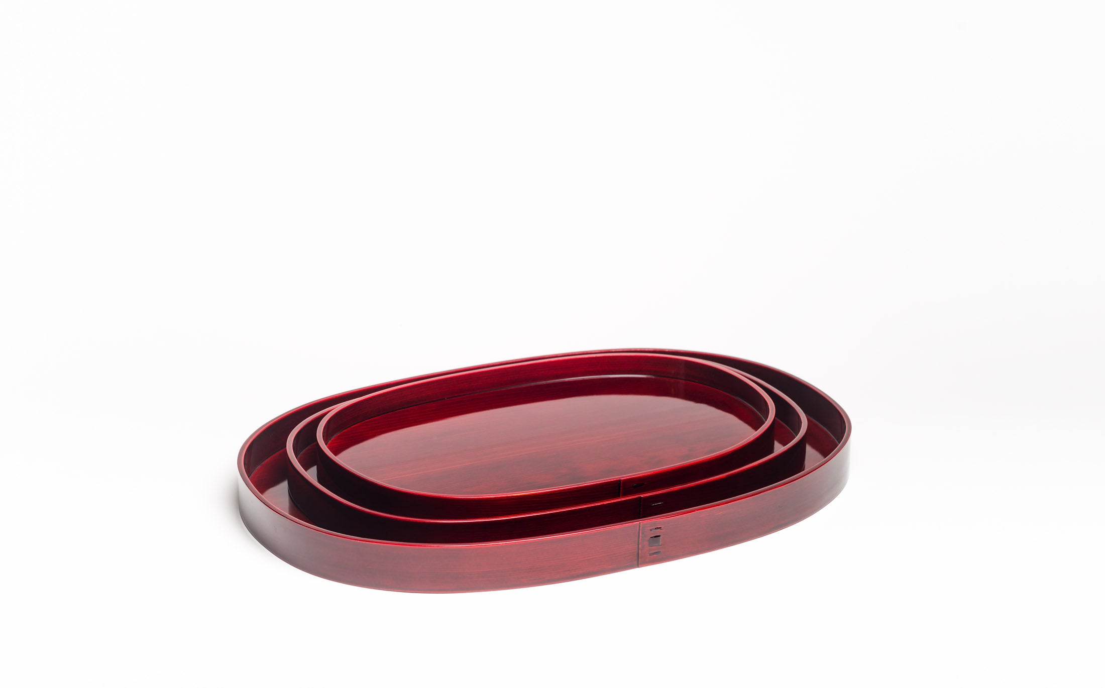 Mihashi - Red Shunkei - Oval Tray