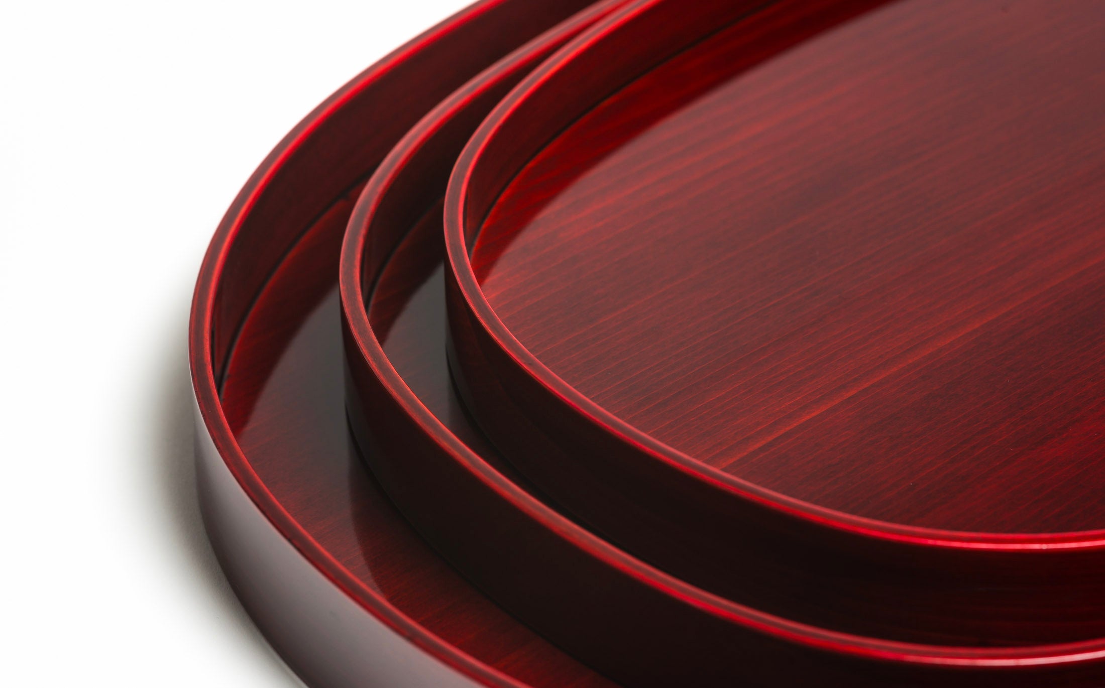 Mihashi - Red Shunkei - Oval Tray