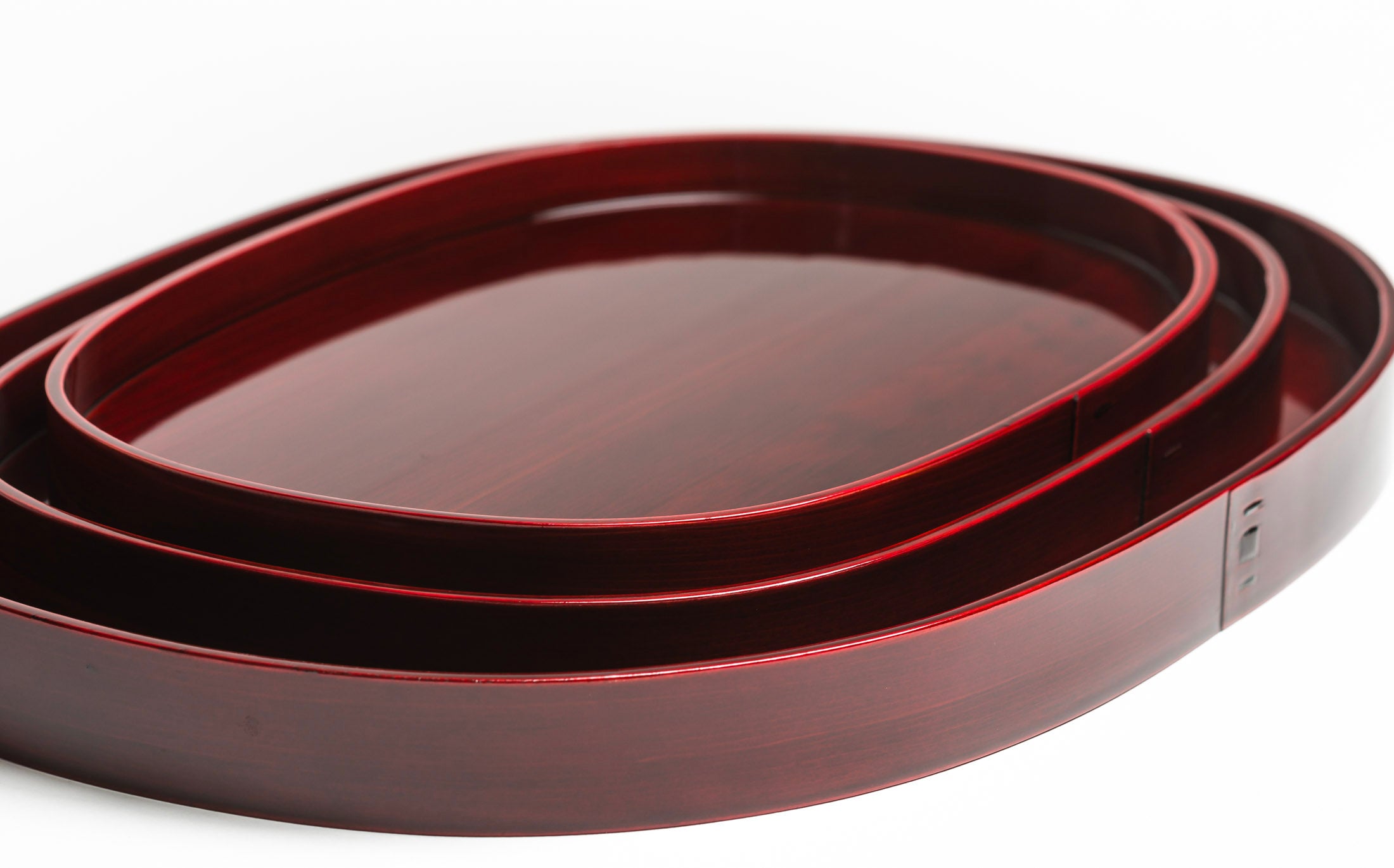 Mihashi - Red Shunkei - Oval Tray