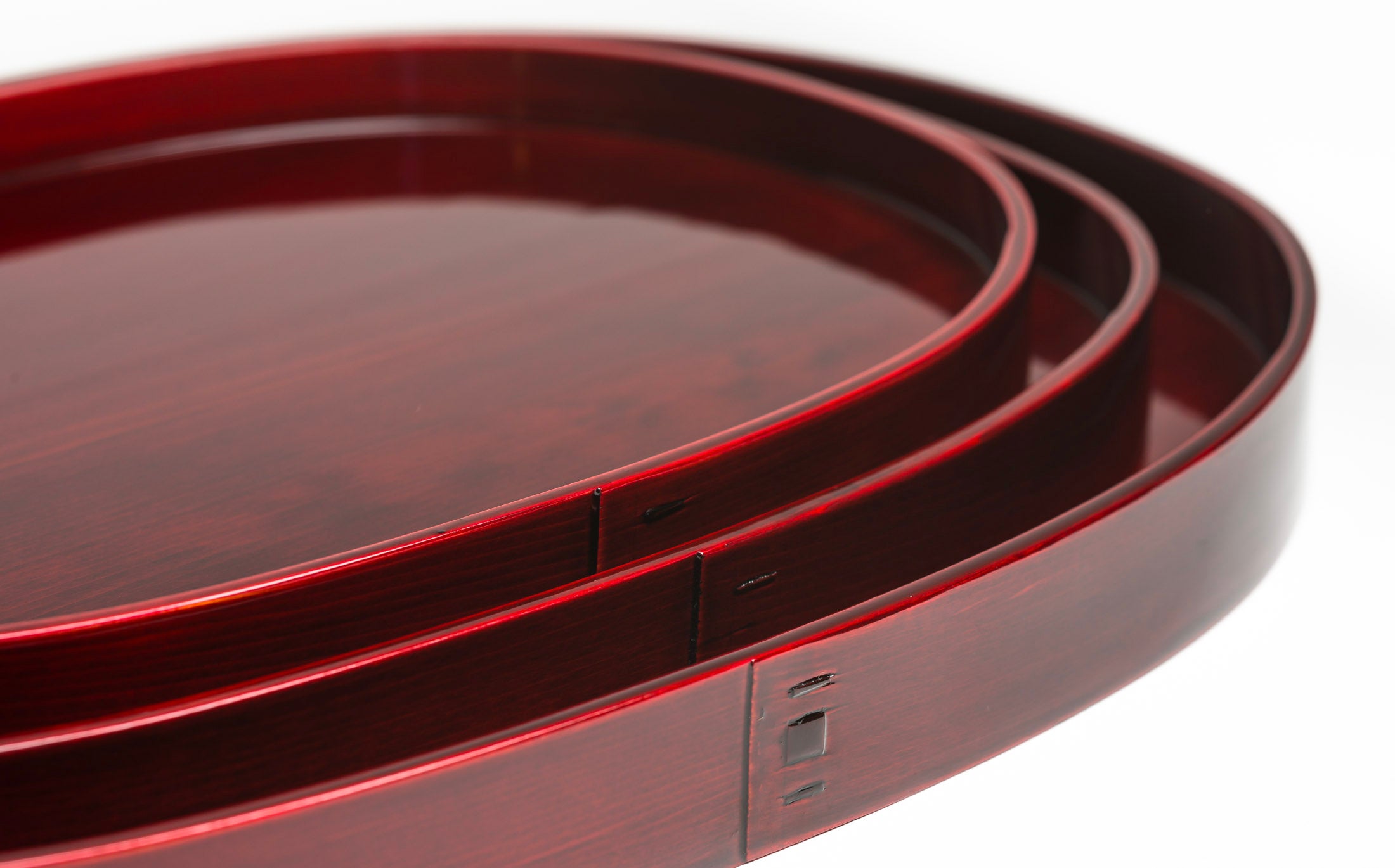 Mihashi - Red Shunkei - Oval Tray