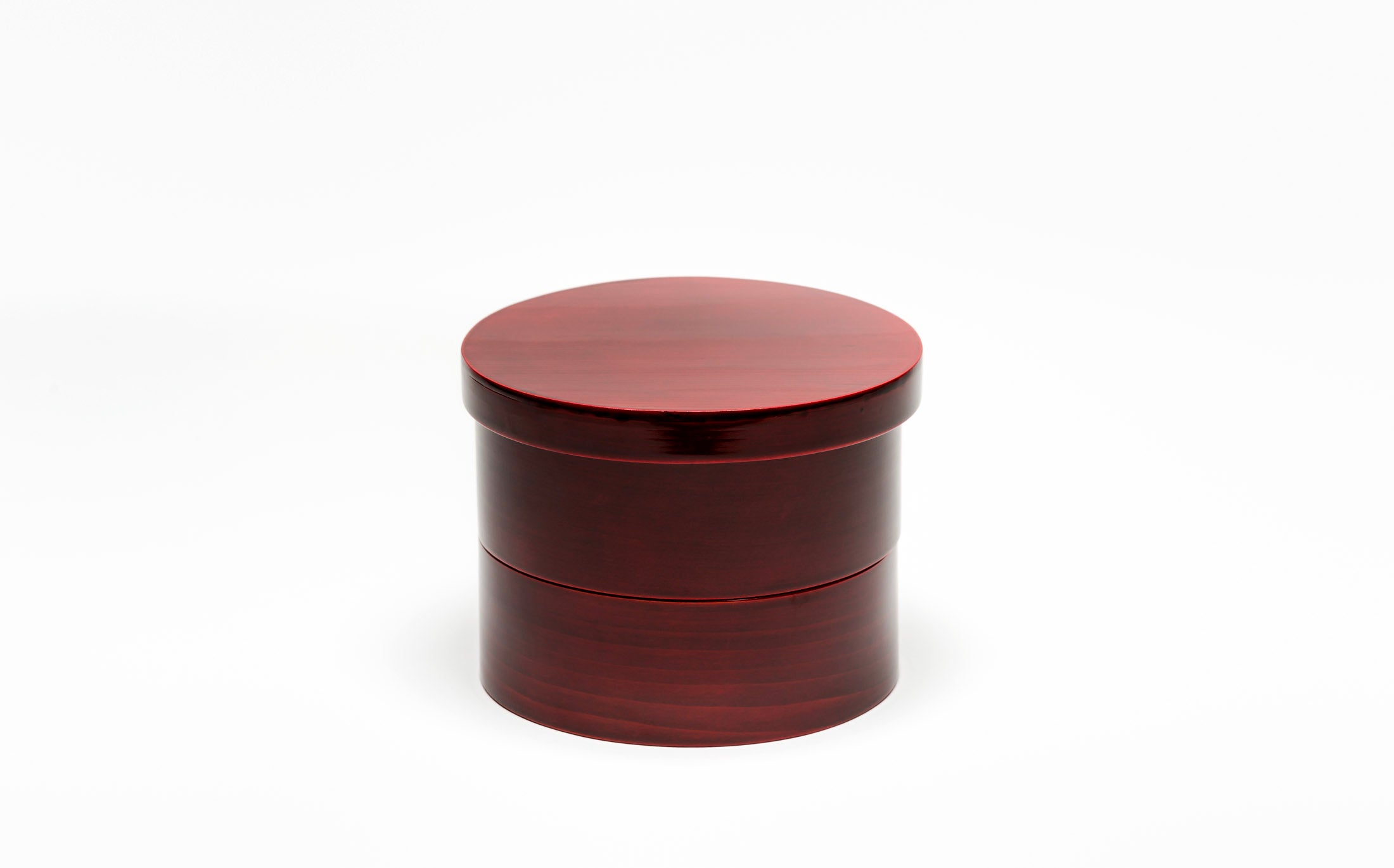 Mihashi - Red Shunkei - 2 Tier Round Lunch Box