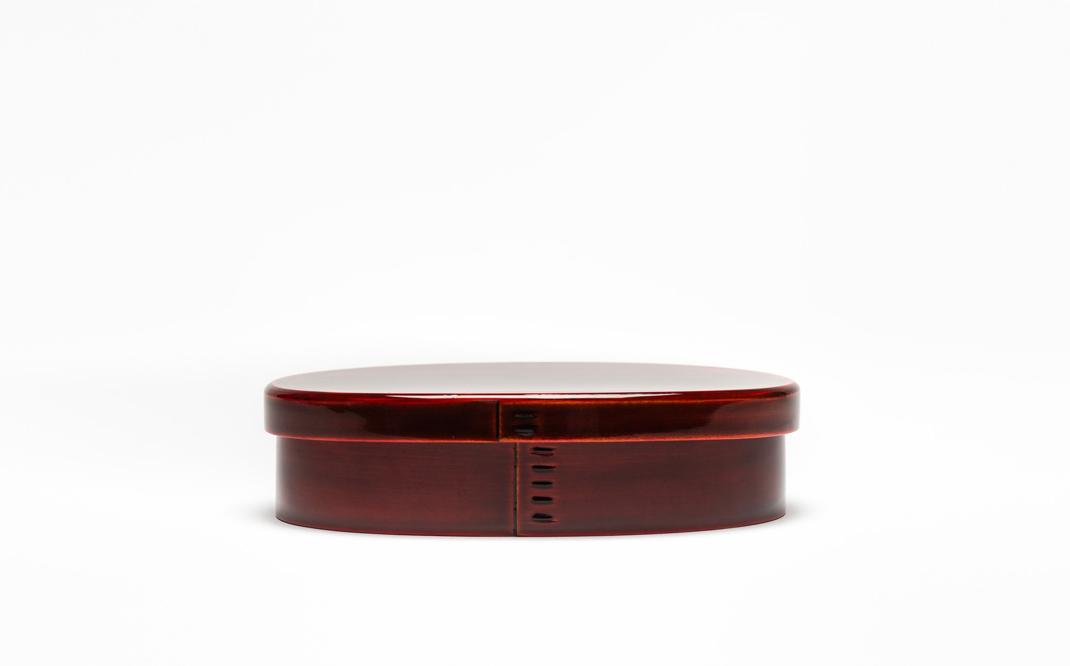 Omae - Red Shunkei - Oval Lunch Box