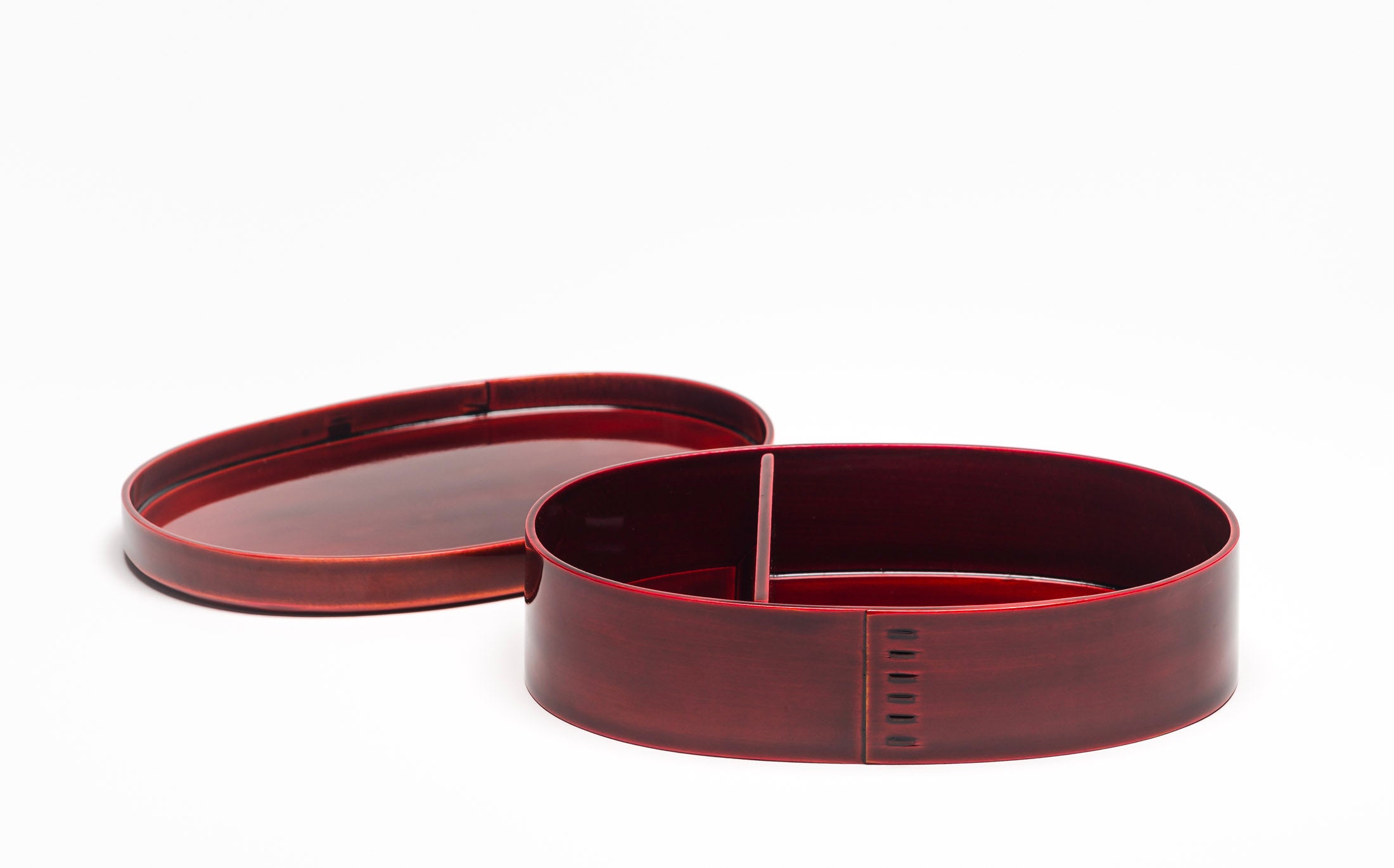 Omae - Red Shunkei - Oval Lunch Box