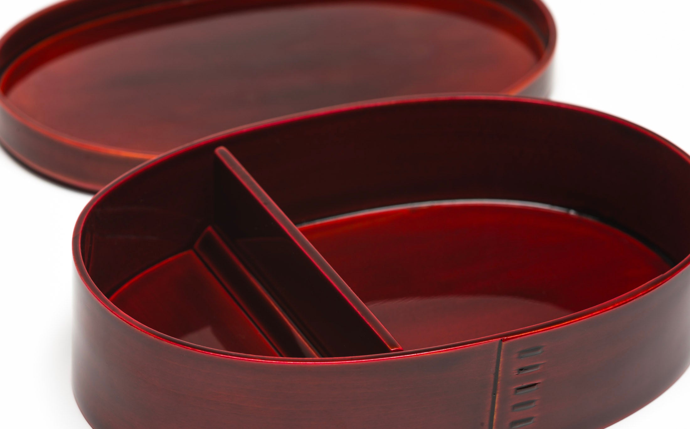 Omae - Red Shunkei - Oval Lunch Box