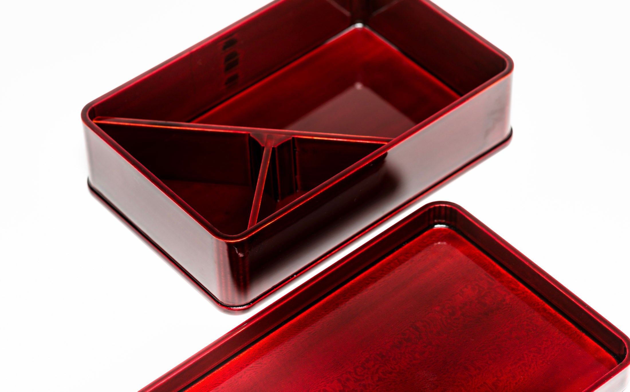 Omae - Red Shunkei - Square Lunch Box