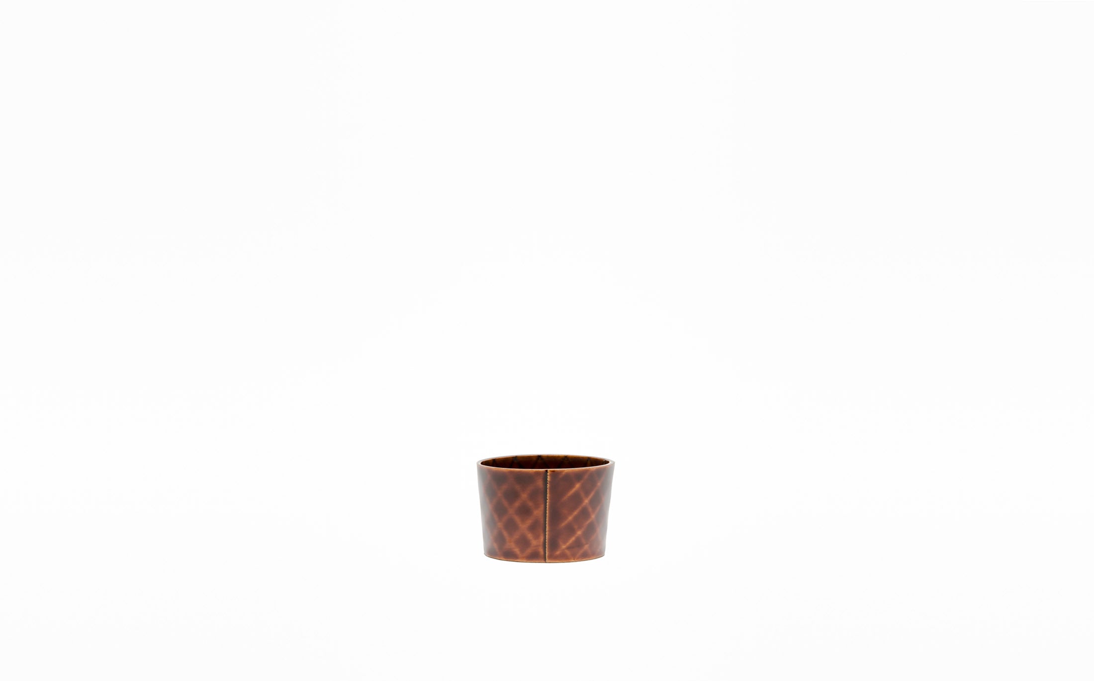Omae - Yellow Shunkei - Sake Cup Woven-Bamboo Pattern