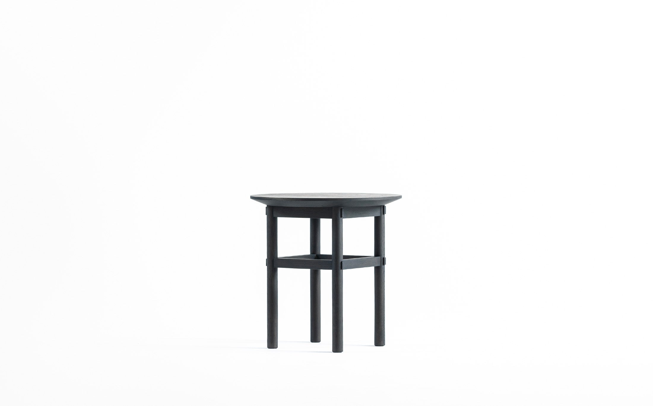 Shrine low table - circle 01 #Wood Finish_charcoal grey