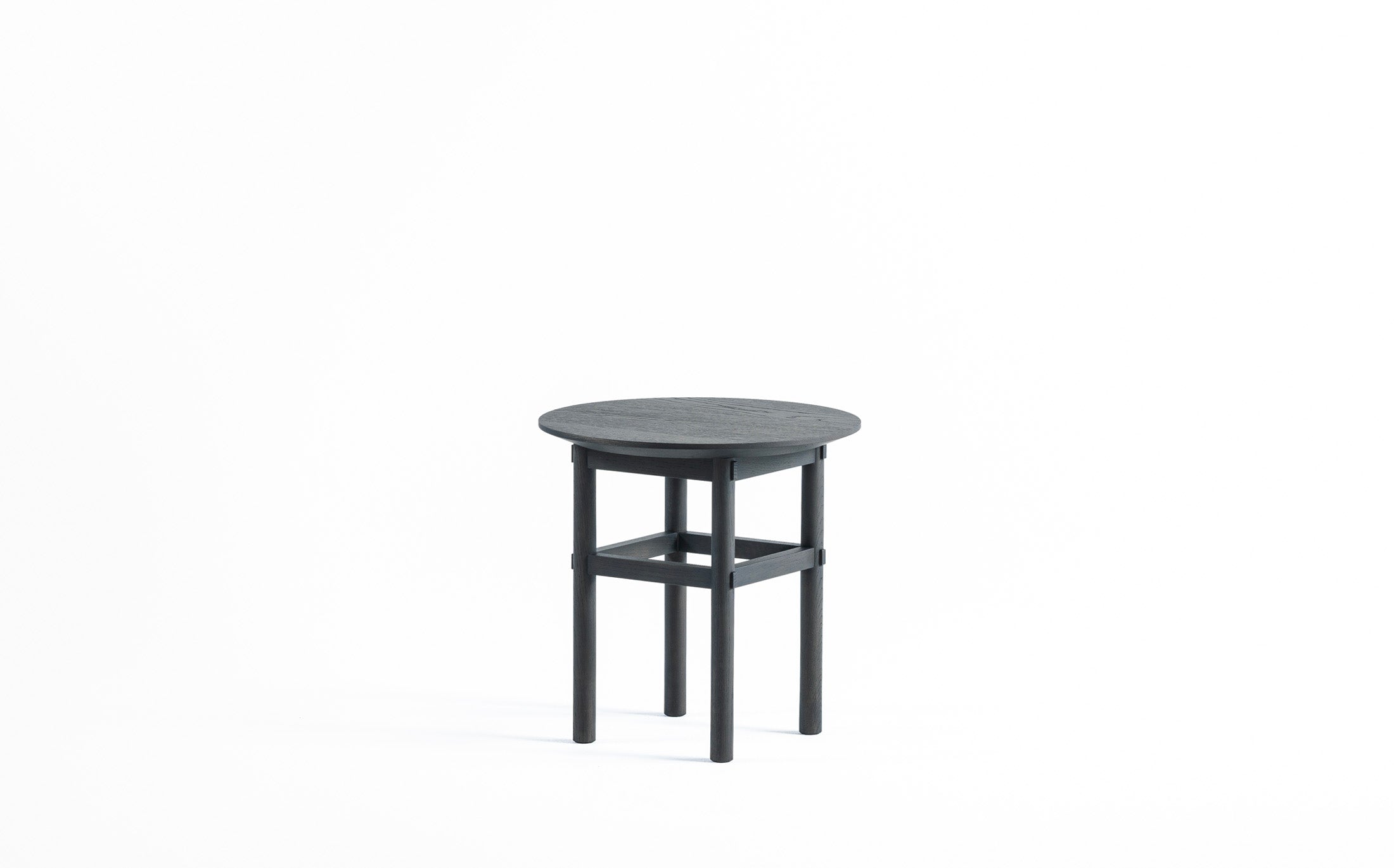 Shrine low table - circle 01 #Wood Finish_charcoal grey
