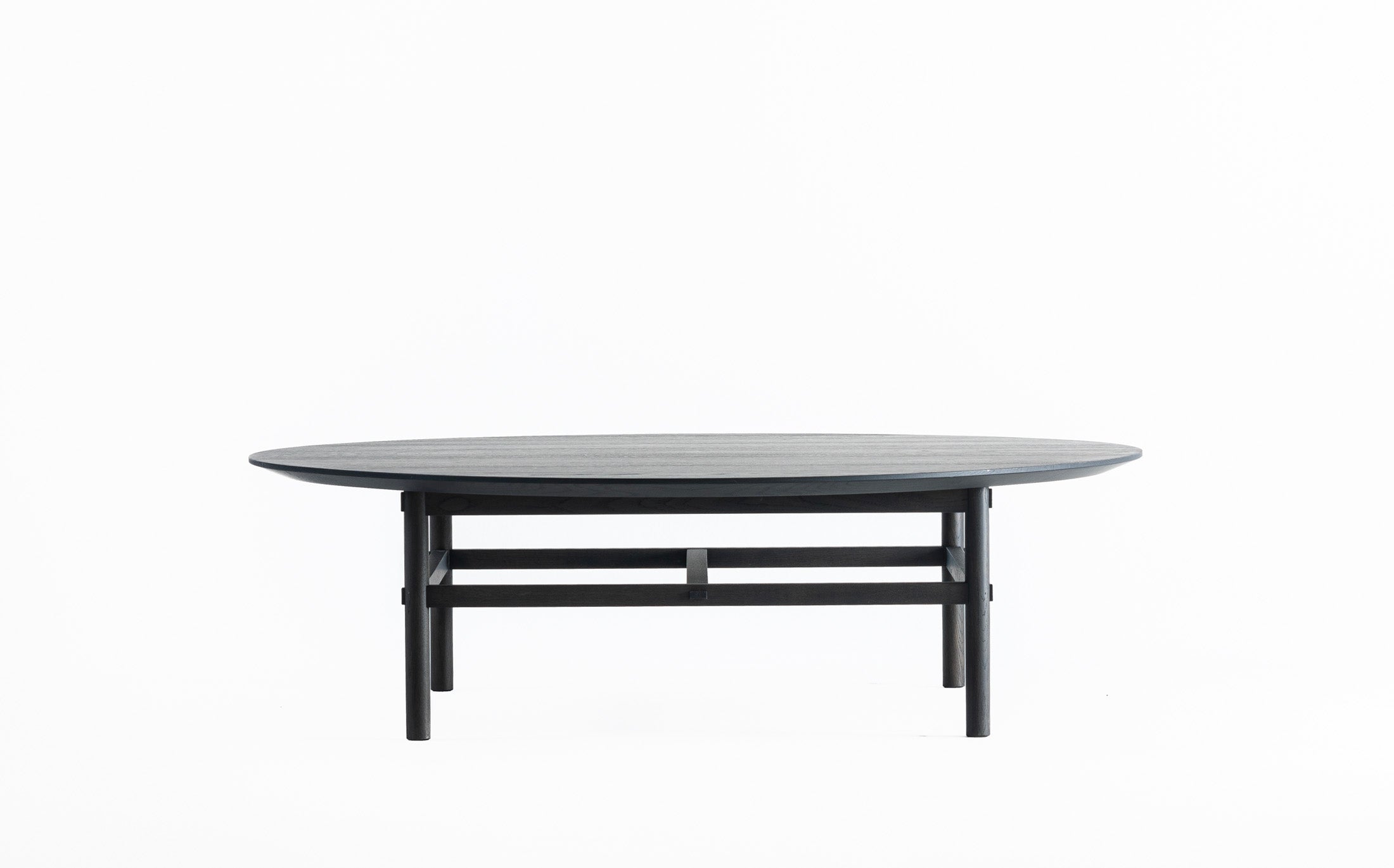 Shrine low table - circle 08 #Wood Finish_charcoal grey
