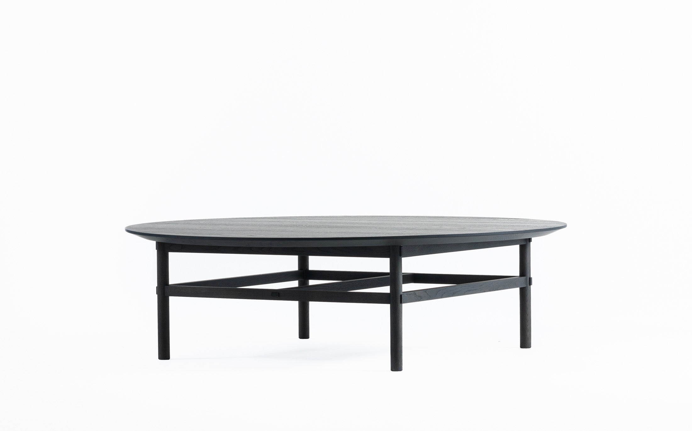 Shrine low table - circle 08 #Wood Finish_charcoal grey