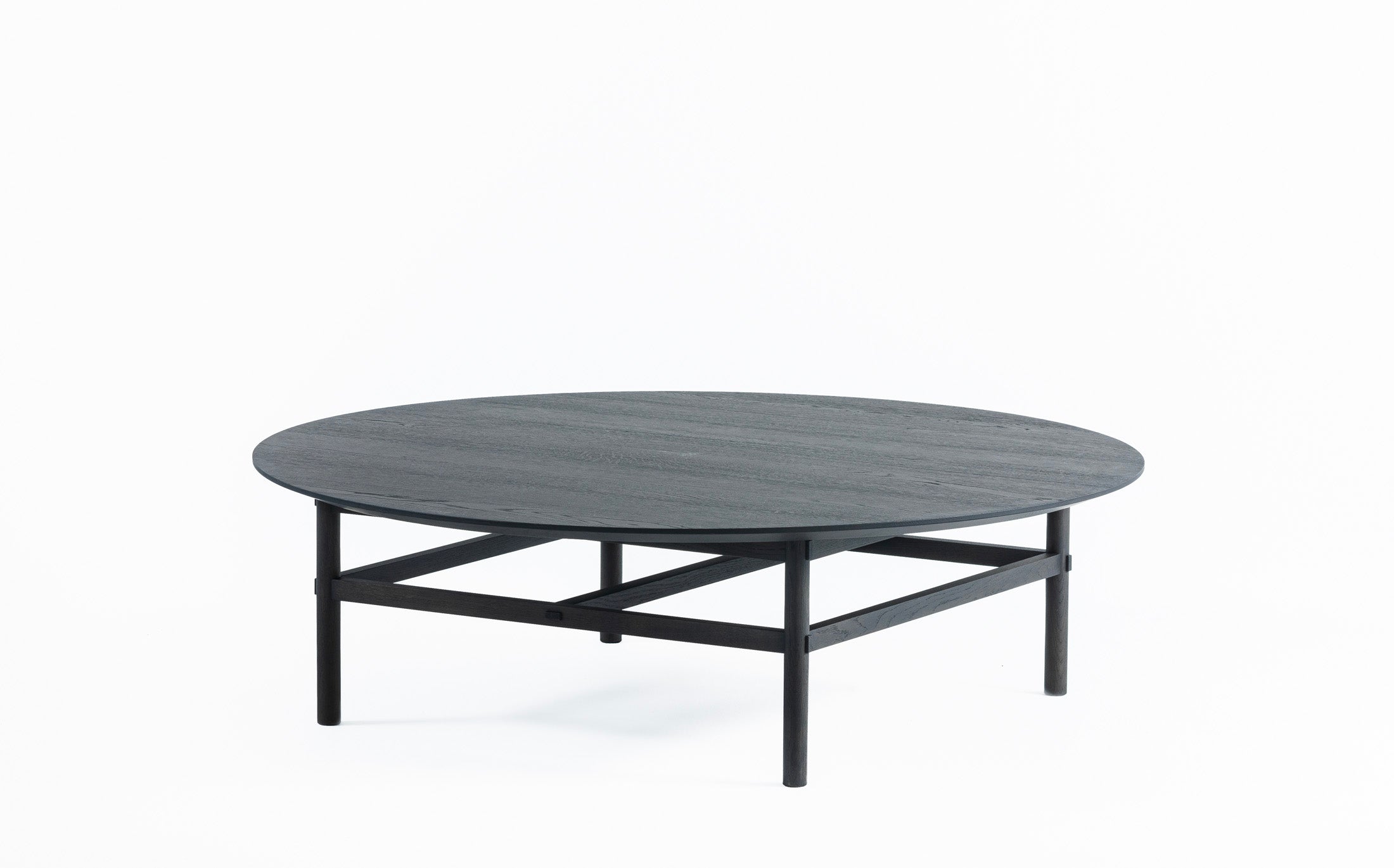 Shrine low table - circle 08 #Wood Finish_charcoal grey