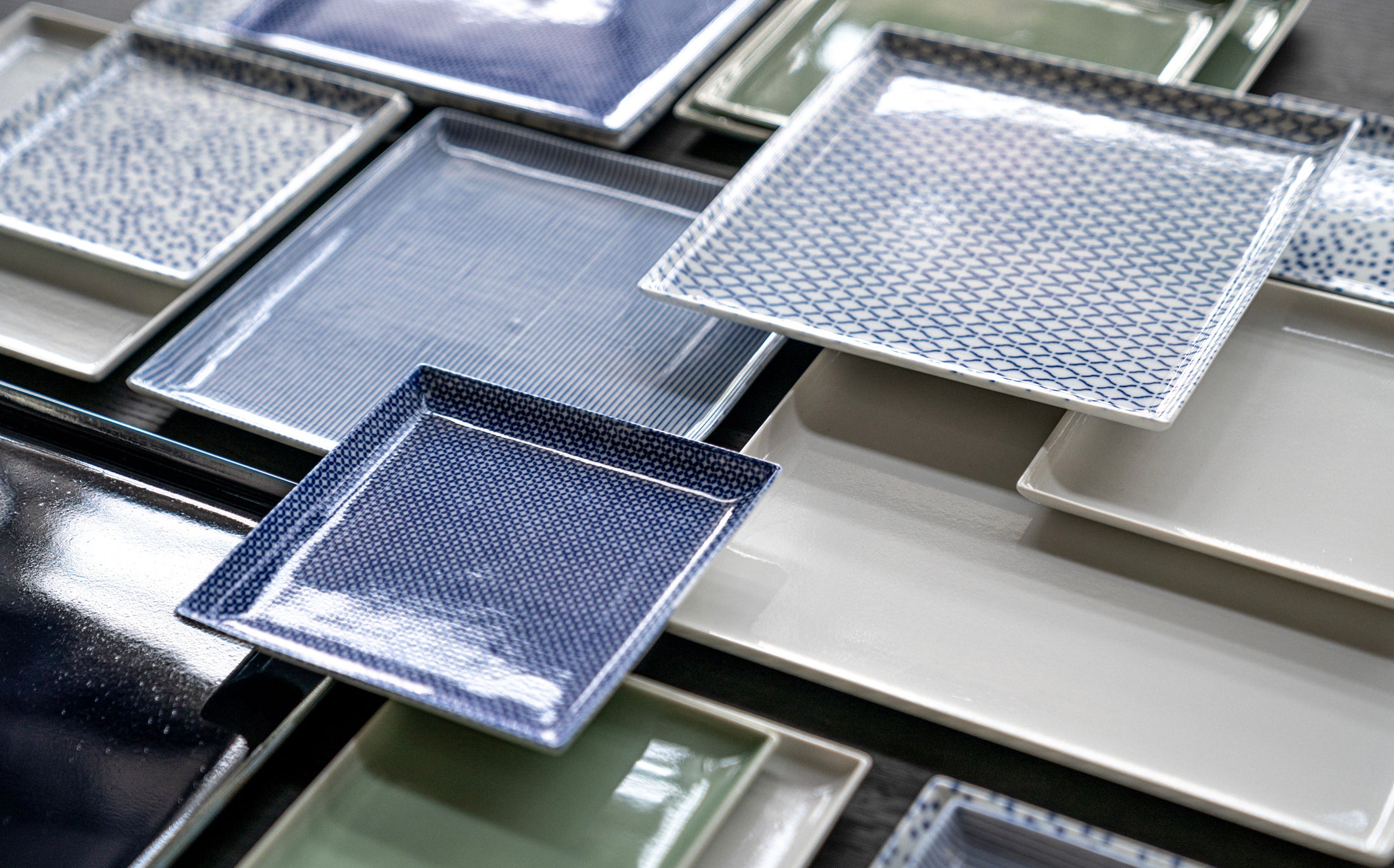 Yamabuki - Porcelain Net Blue - Square Plate