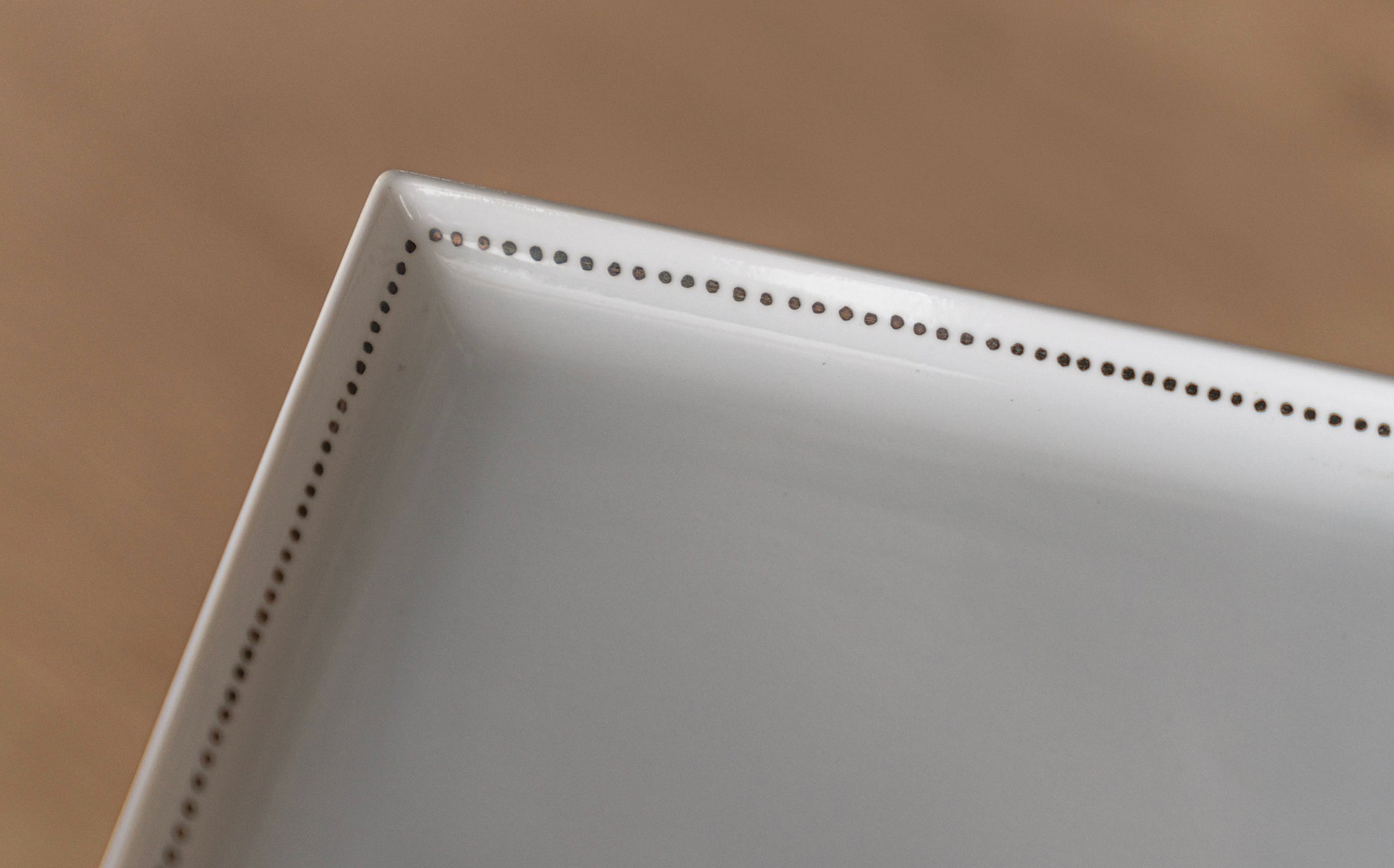 Yamabuki - Porcelain Dot Line Silver - Square Plate