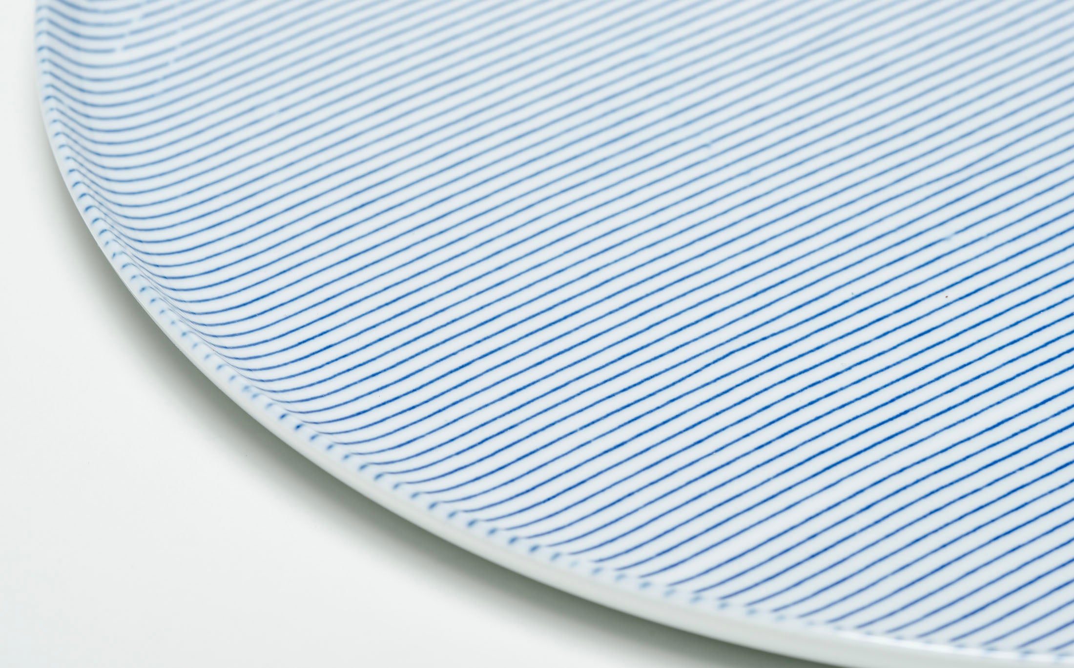 Yamabuki - Porcelain Stripe Blue - Oval Plate