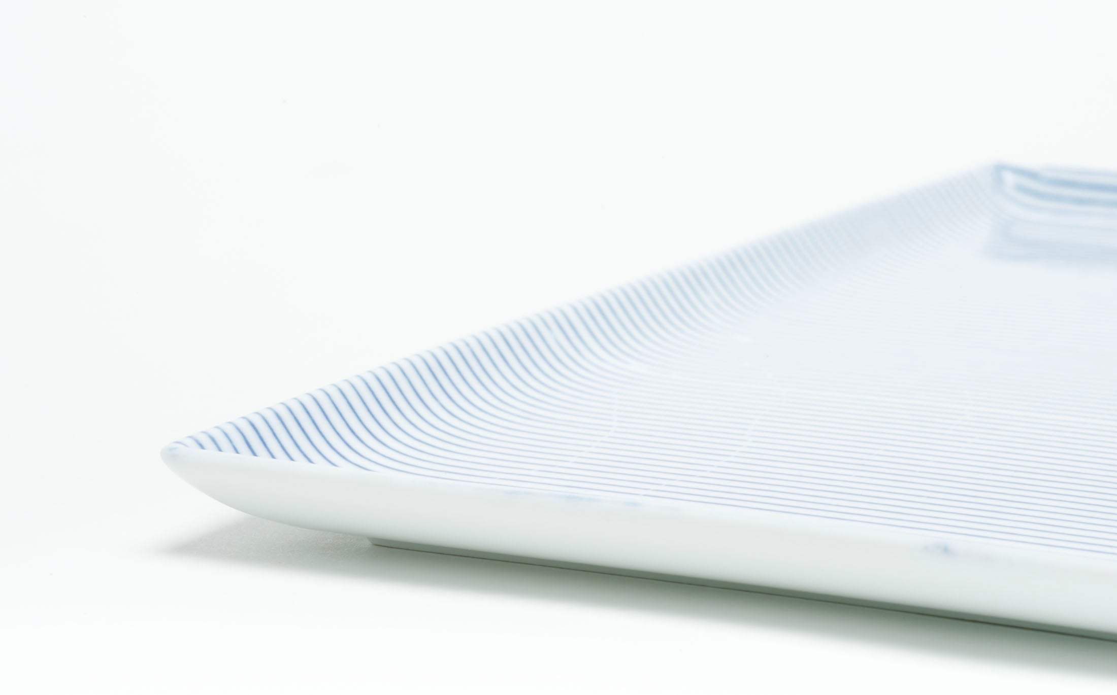 Yamabuki - Porcelain Stripe Blue - Rectangle Plate