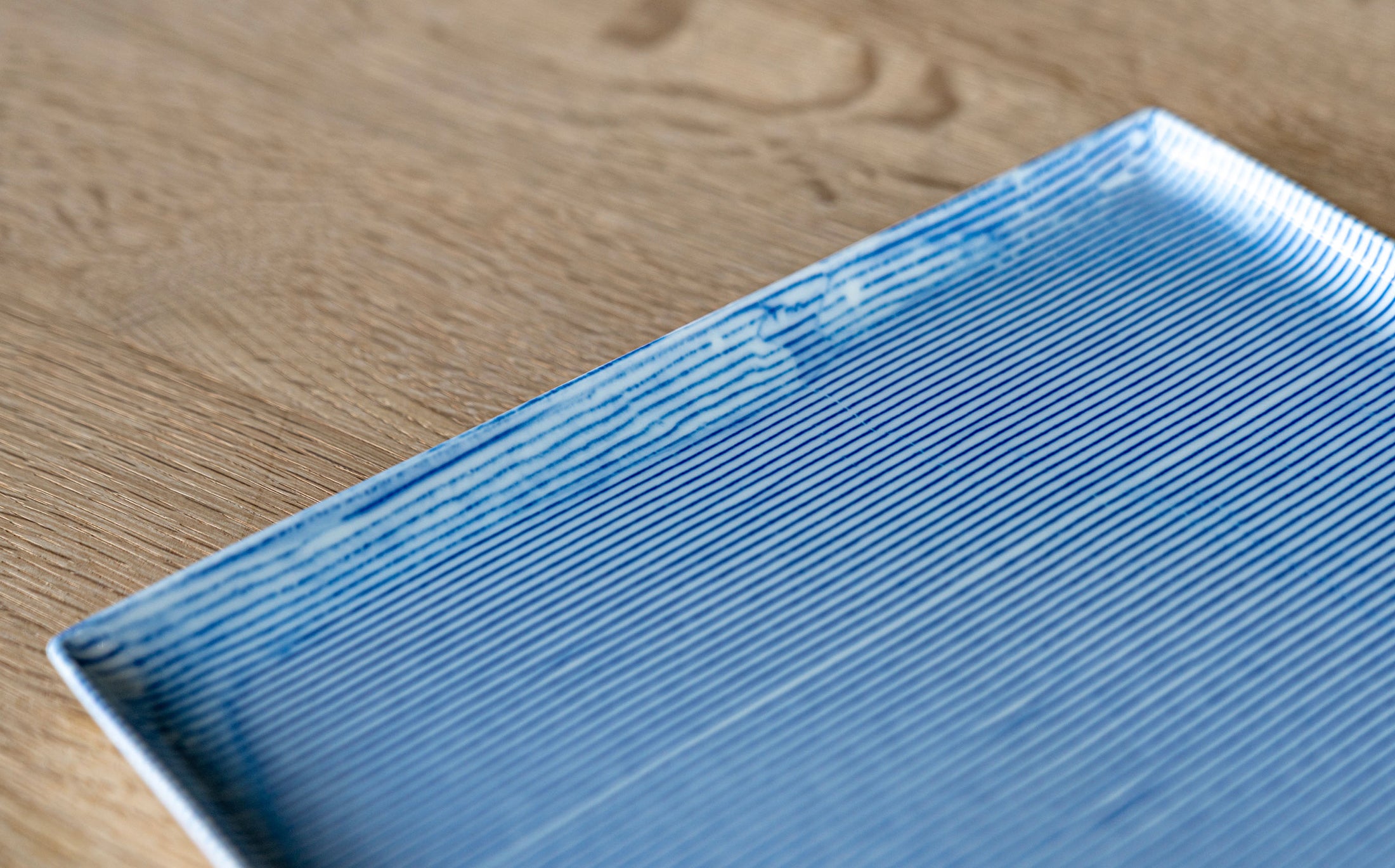 Yamabuki - Porcelain Stripe Blue - Rectangle Plate