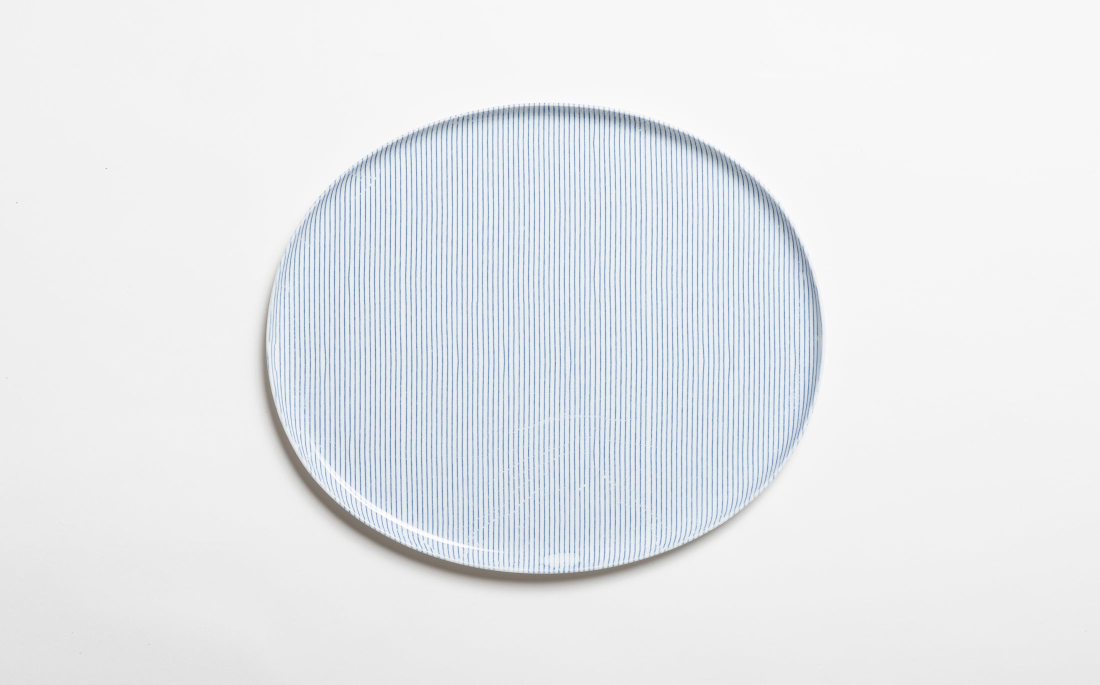 Yamabuki - Porcelain Stripe Blue - Oval Plate