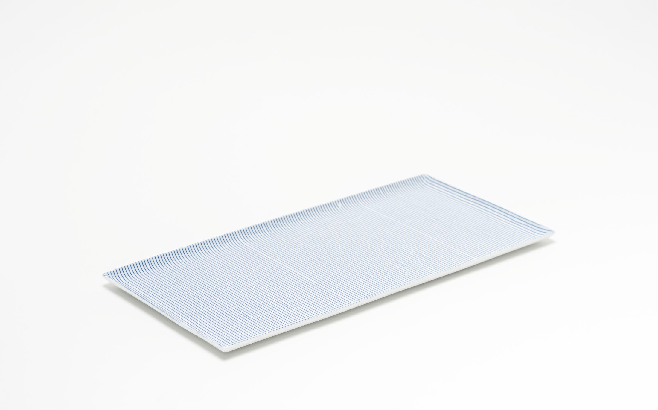 Yamabuki - Porcelain Stripe Blue - Rectangle Plate