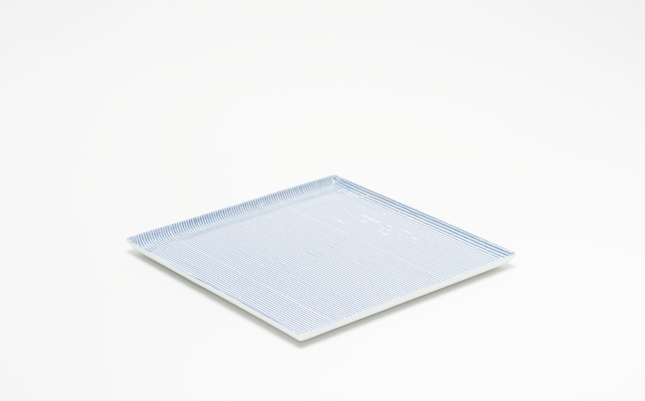 Yamabuki - Porcelain Stripe Blue - Square Plate