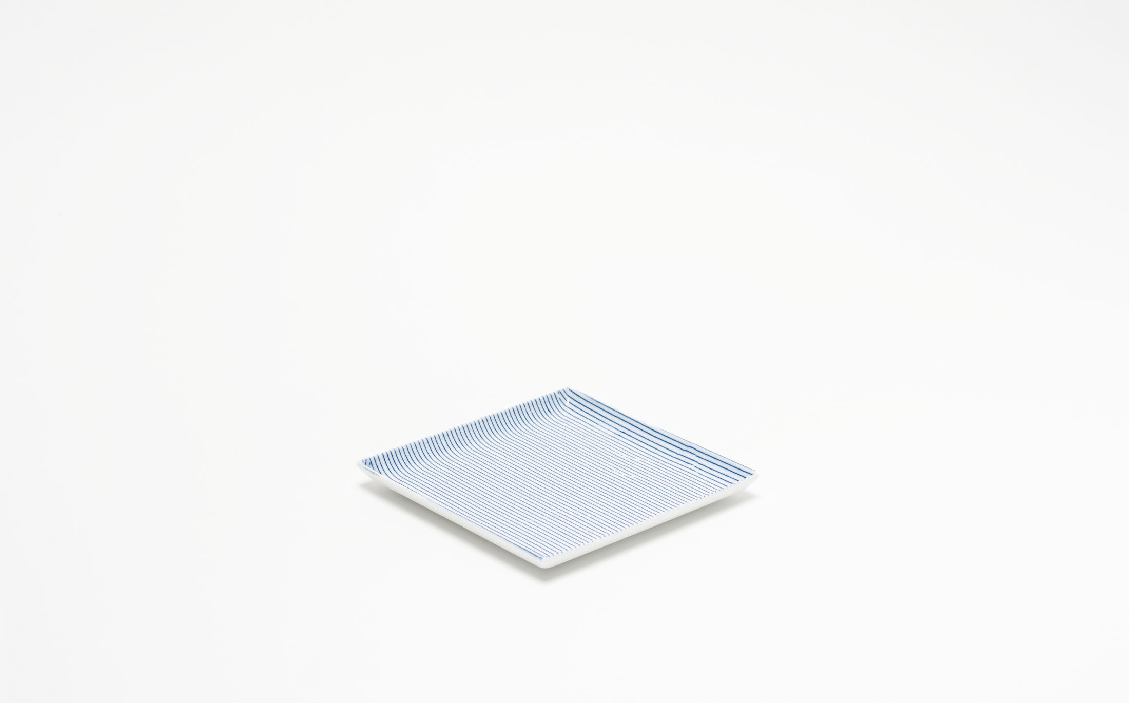 Yamabuki - Porcelain Stripe Blue - Square Plate