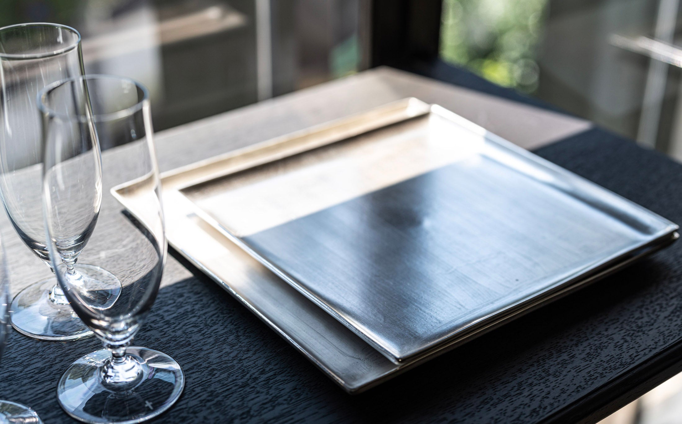 Yamabuki - Silvered Porcelain - Square Plate