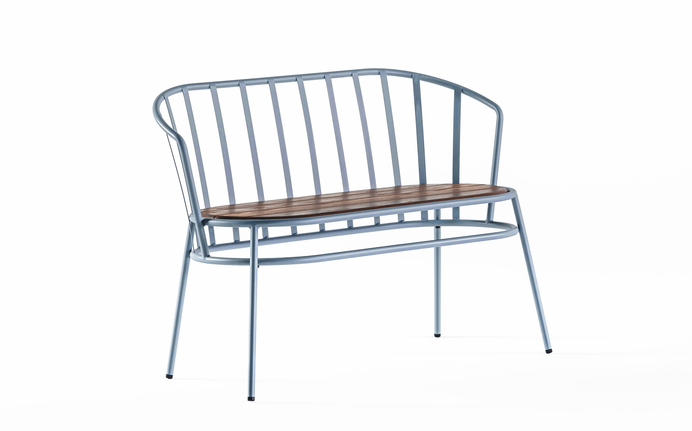 Offset Outdoor Garden bench - Blue grey