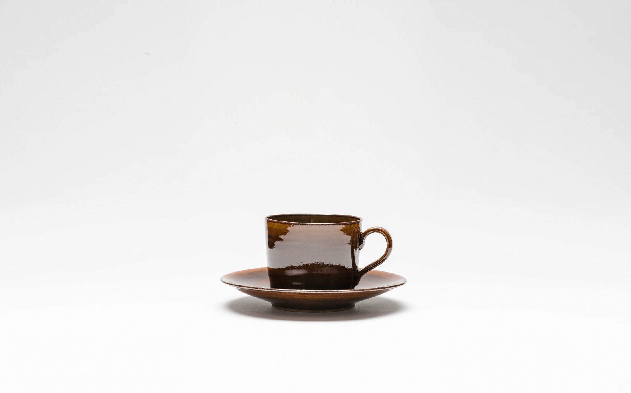 Asayake - Ceramic Brown - Coffee Cup and Saucer